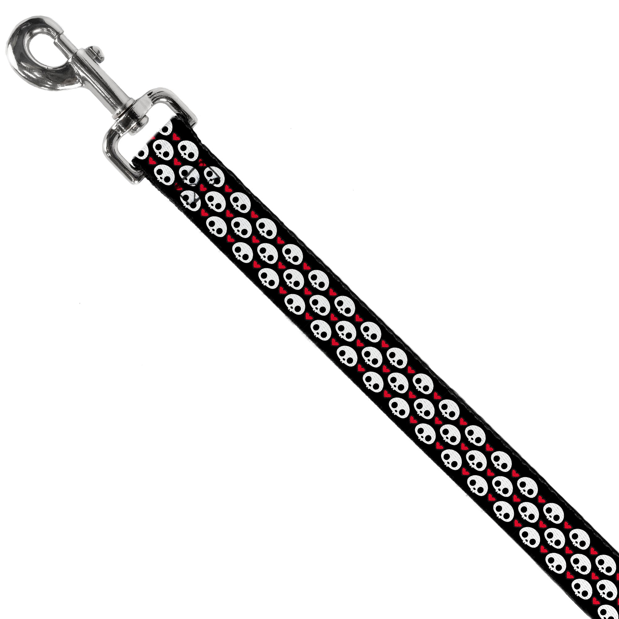Dog Leash - Skelanimals Face Logo and Heart Black/White/Red
