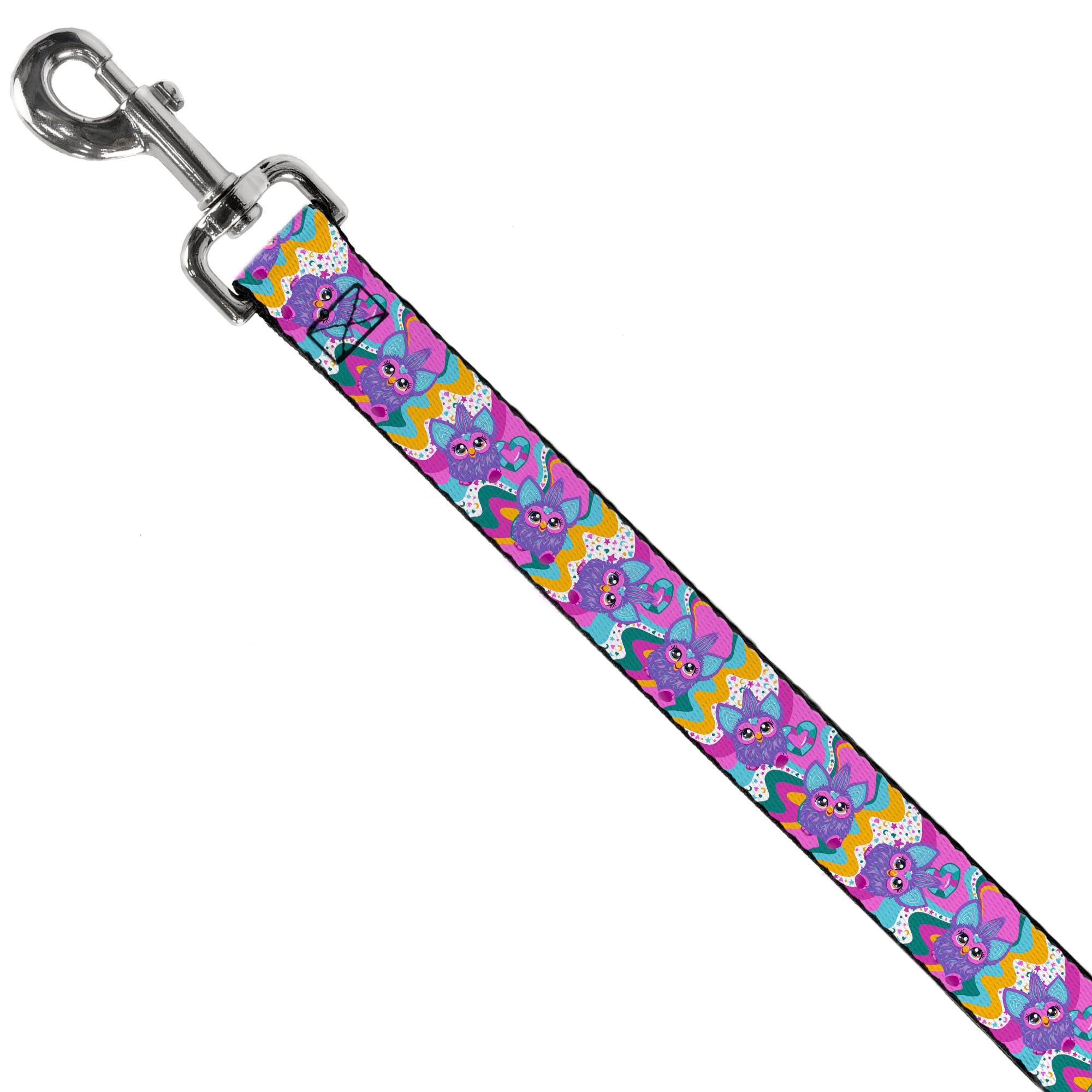 Dog Leash - Furby Purple Dancing Pose Collage Multi Color Dog Leashes Furby