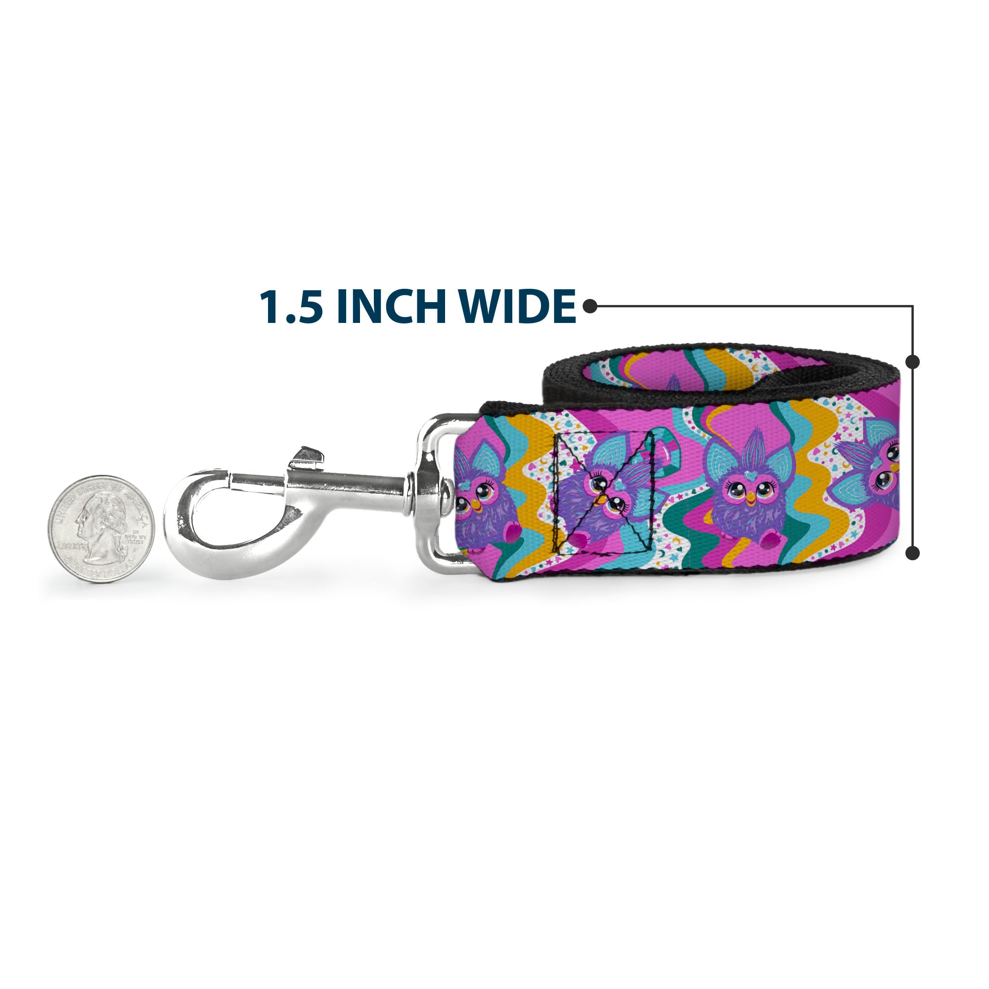 Dog Leash - Furby Purple Dancing Pose Collage Multi Color Dog Leashes Furby