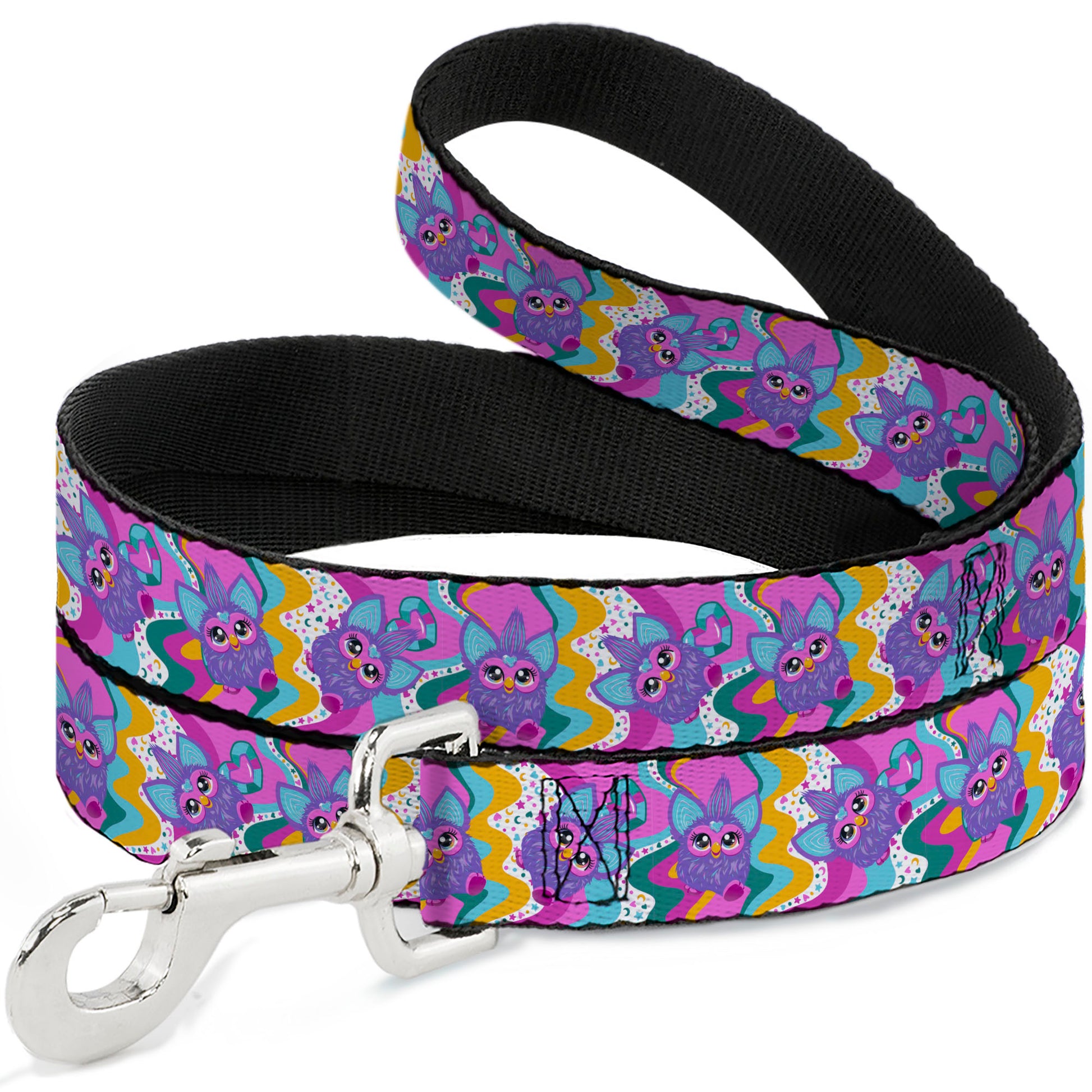 Dog Leash - Furby Purple Dancing Pose Collage Multi Color Dog Leashes Furby