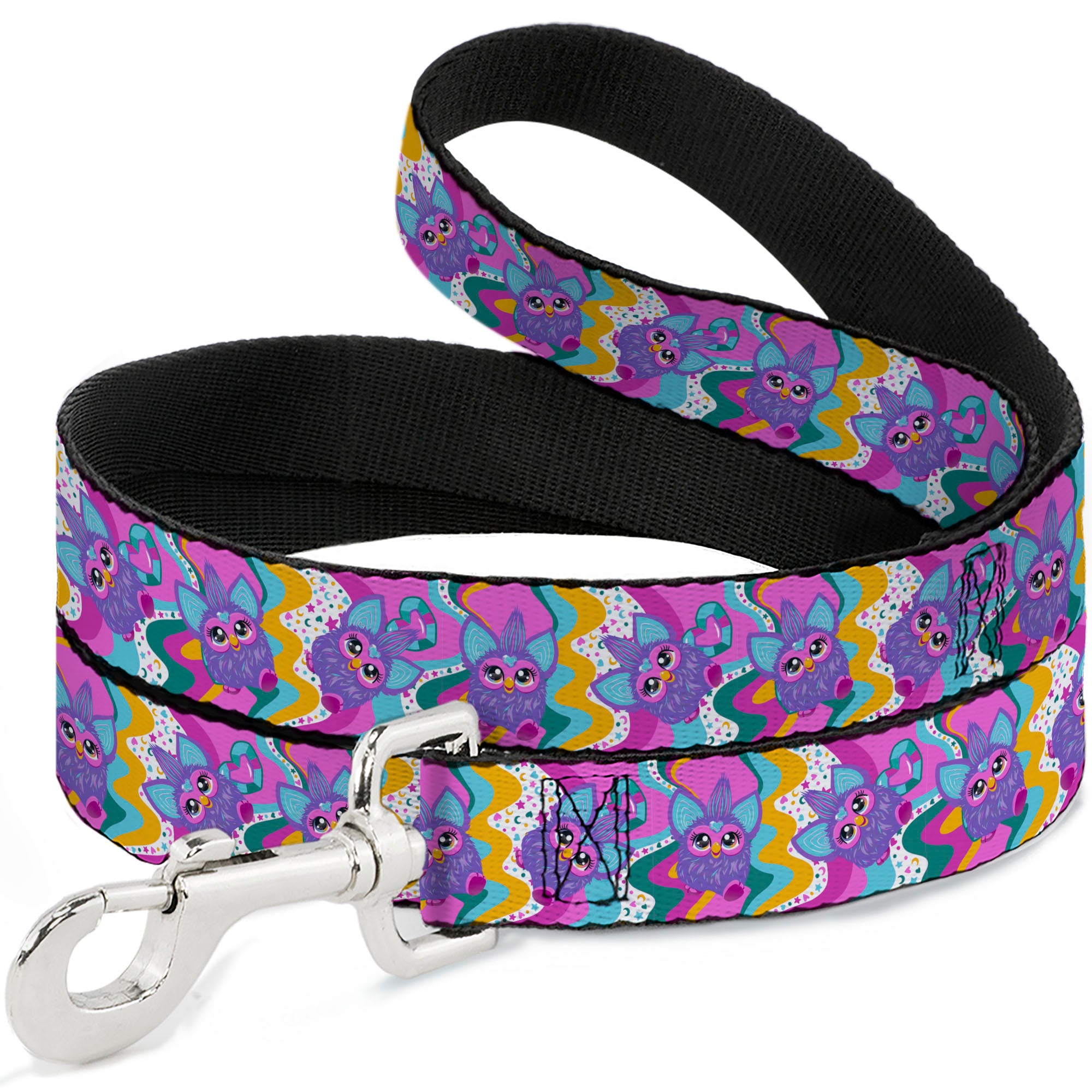 Dog Leash - Furby Purple Dancing Pose Collage Multi Color Dog Leashes Furby