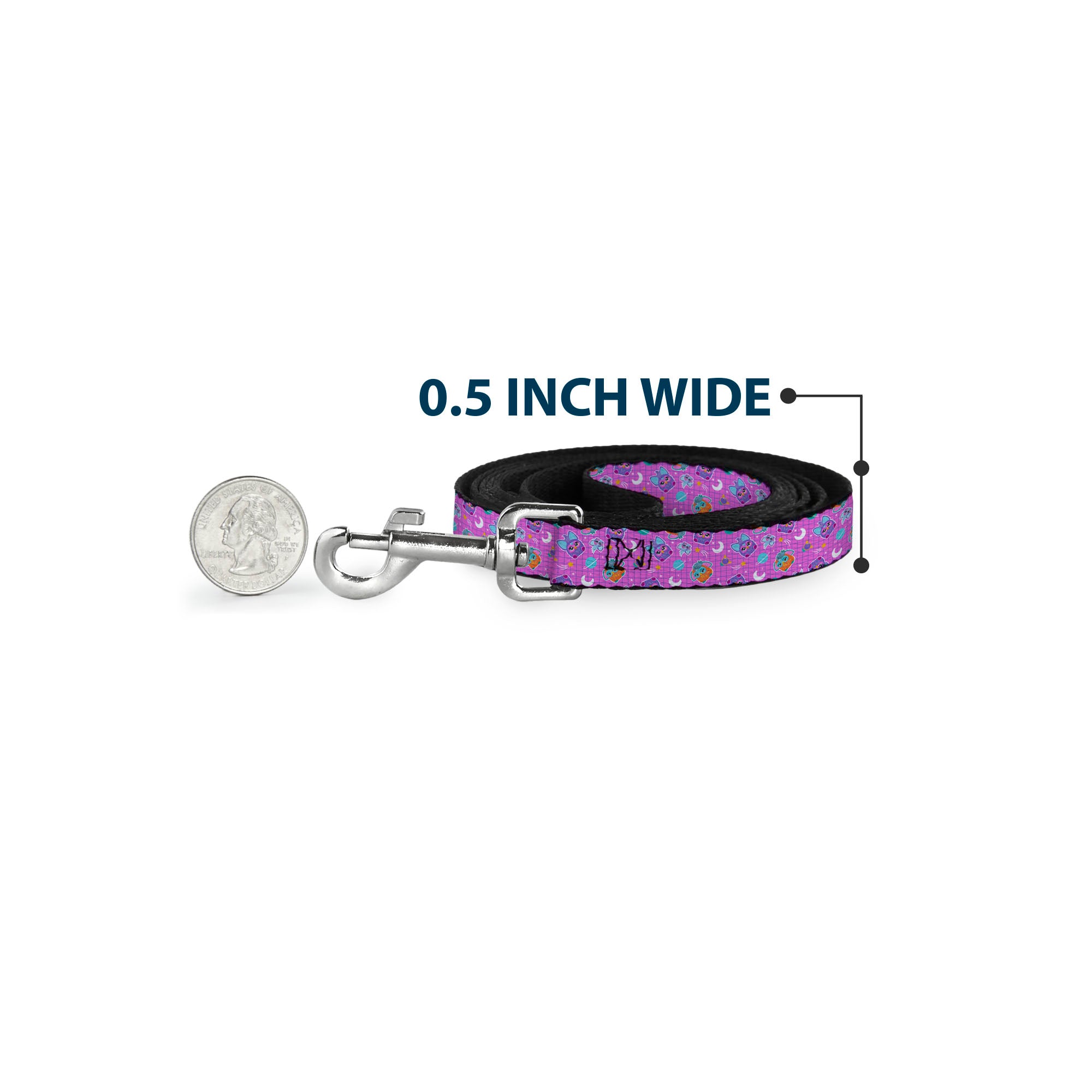 Dog Leash - Furby and Furblets Galaxy Grid Collage Pink/Purple Dog Leashes Furby