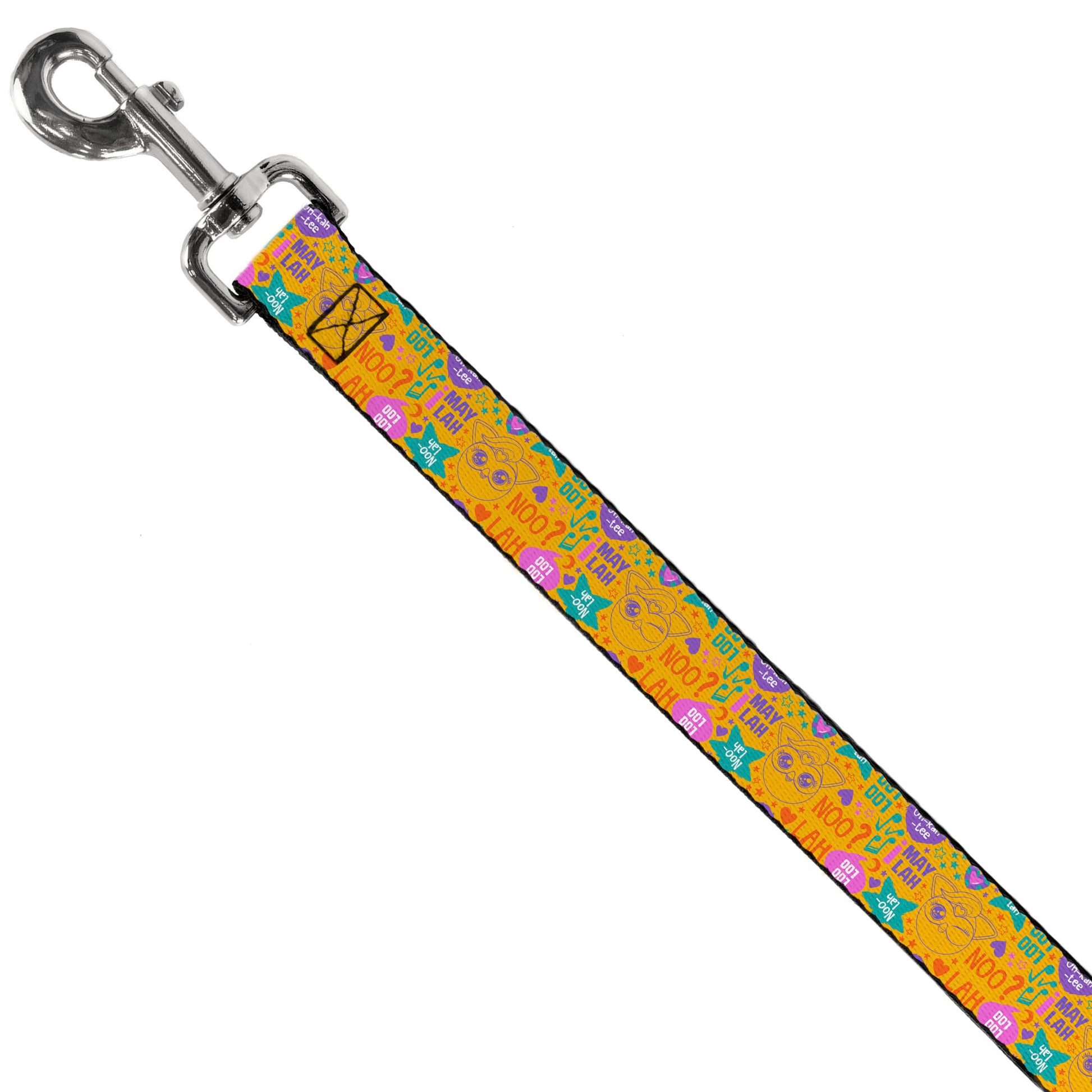 Dog Leash - Furby Furbmoji and Furbish Phrases and Icons Orange/Pink/Purple Dog Leashes Furby