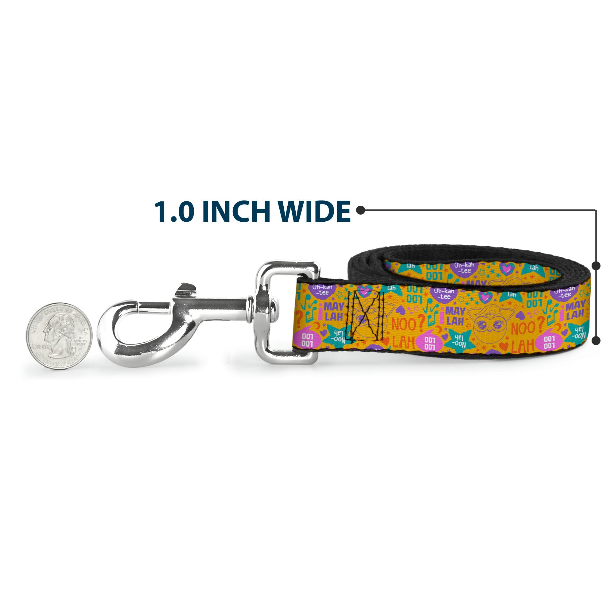 Dog Leash - Furby Furbmoji and Furbish Phrases and Icons Orange/Pink/Purple Dog Leashes Furby