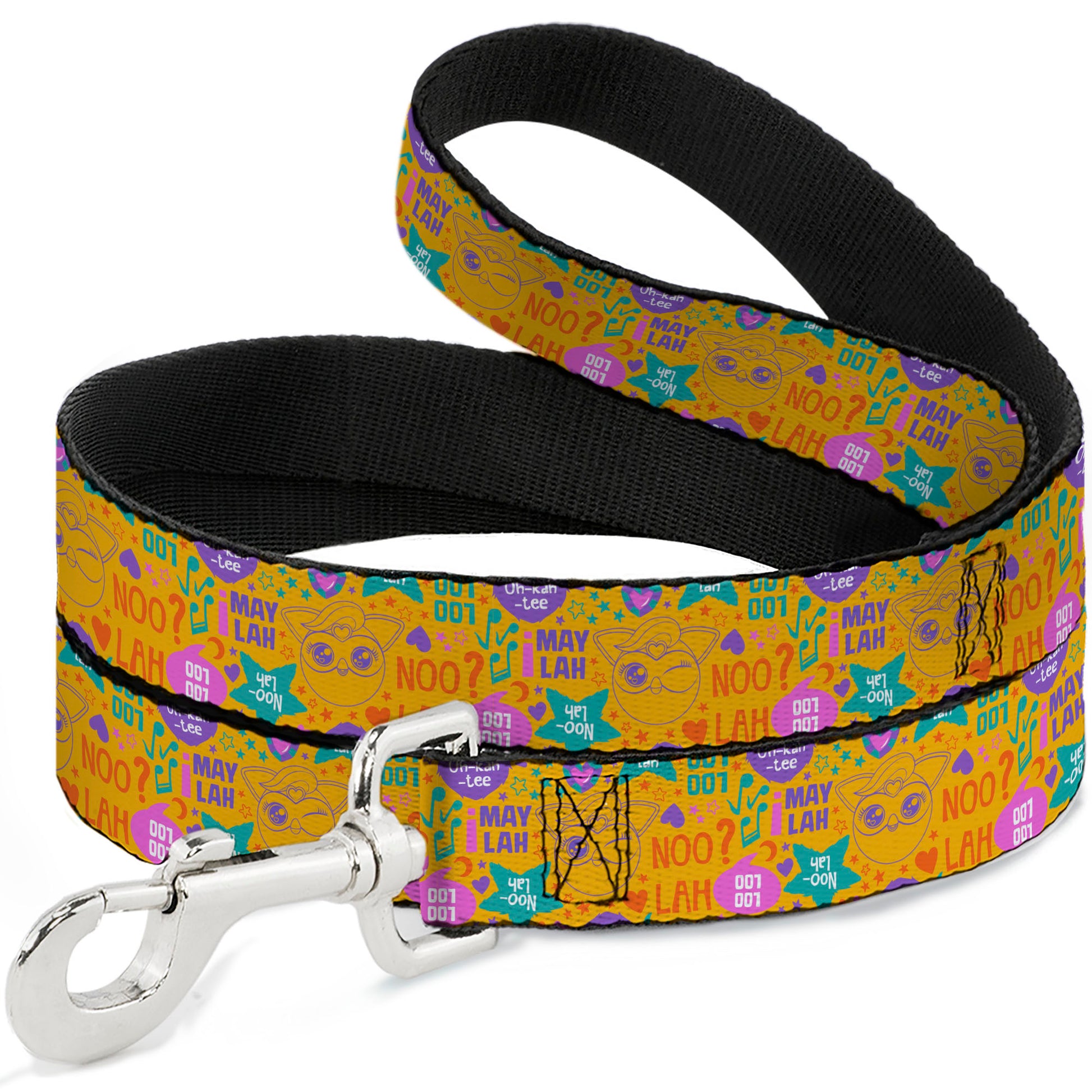 Dog Leash - Furby Furbmoji and Furbish Phrases and Icons Orange/Pink/Purple Dog Leashes Furby