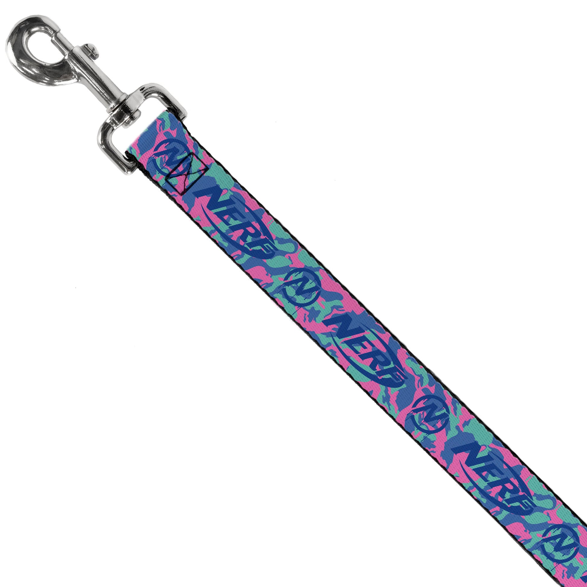 Dog Leash - NERF Logo and Icon Camo Blues/Pinks Dog Leashes Nerf