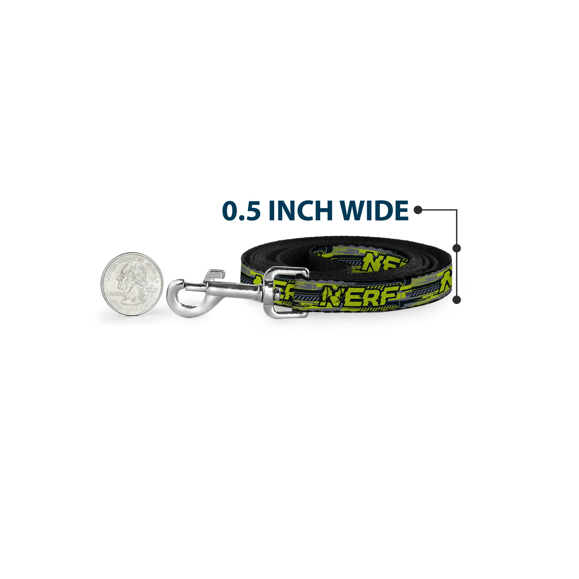 Dog Leash - NERF Text Glitch Logo Gray/Yellow/Black Dog Leashes Nerf