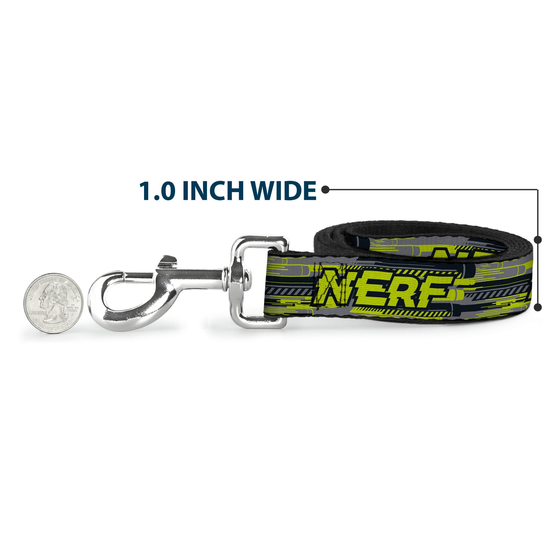 Dog Leash - NERF Text Glitch Logo Gray/Yellow/Black Dog Leashes Nerf