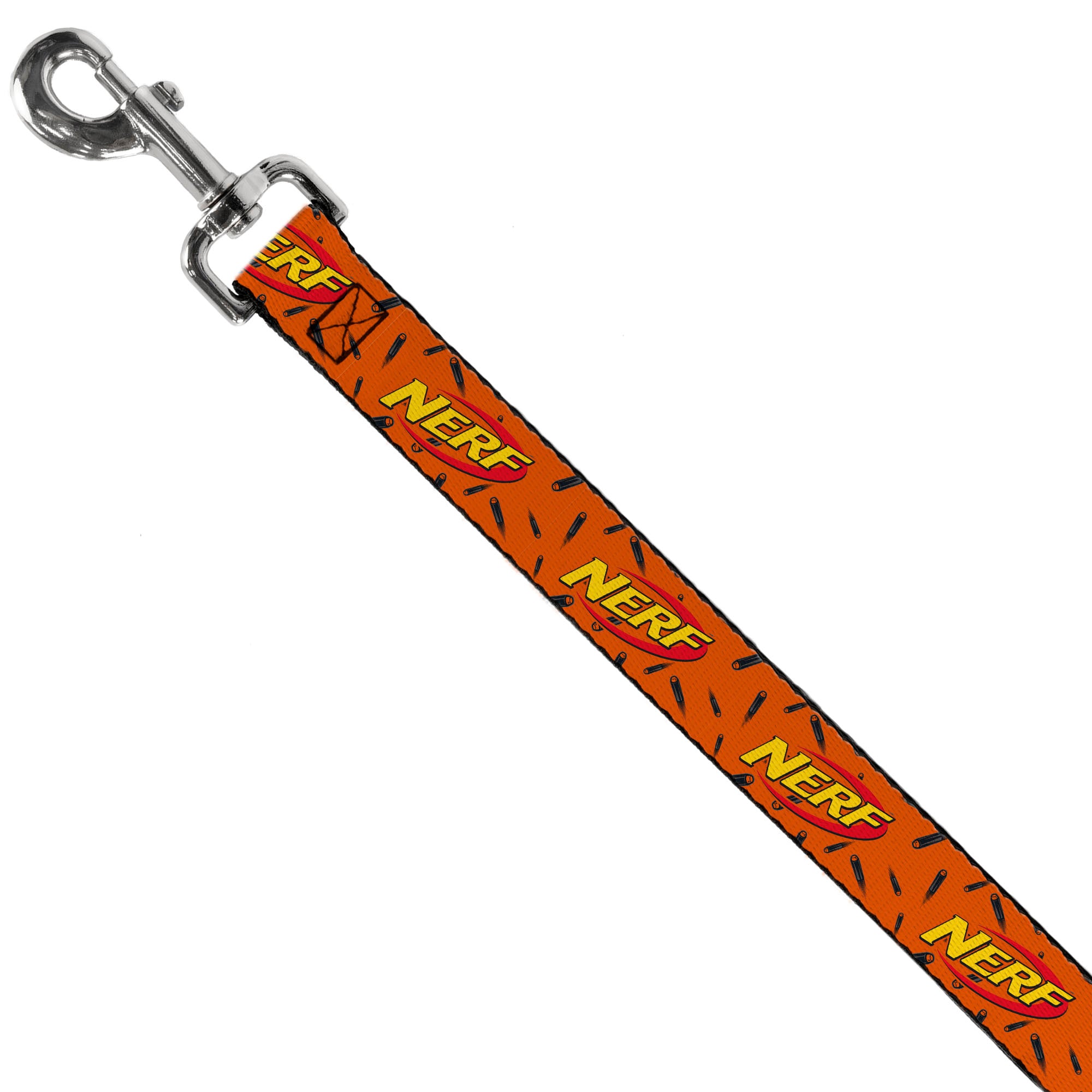 Dog Leash - NERF Logo Darts Scattered Orange/Black Dog Leashes Nerf