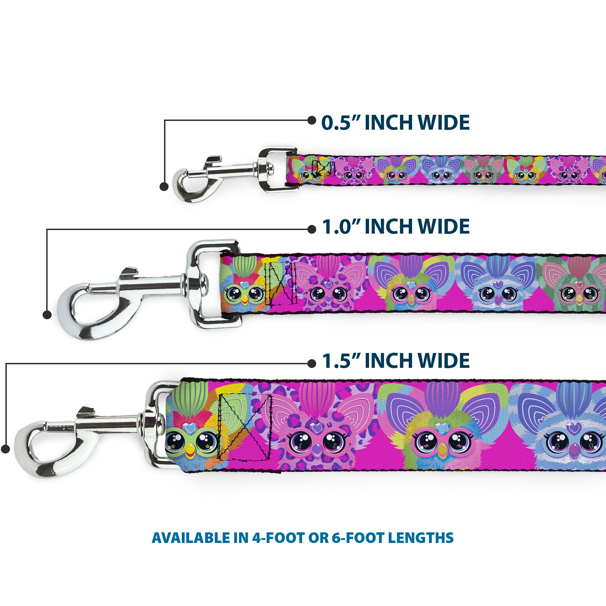 Dog Leash - Furby Five Furblets Faces Pink Dog Leashes Furby