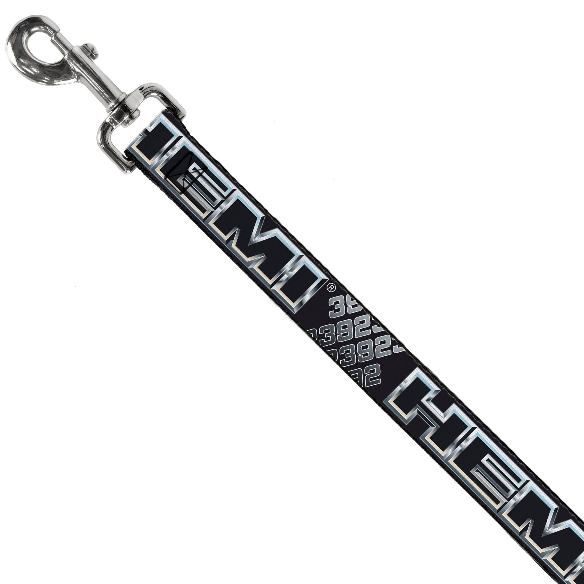 Dog Leash - HEMI Bold Outline 392/426 Black/Silver-Fade Dog Leashes Hemi