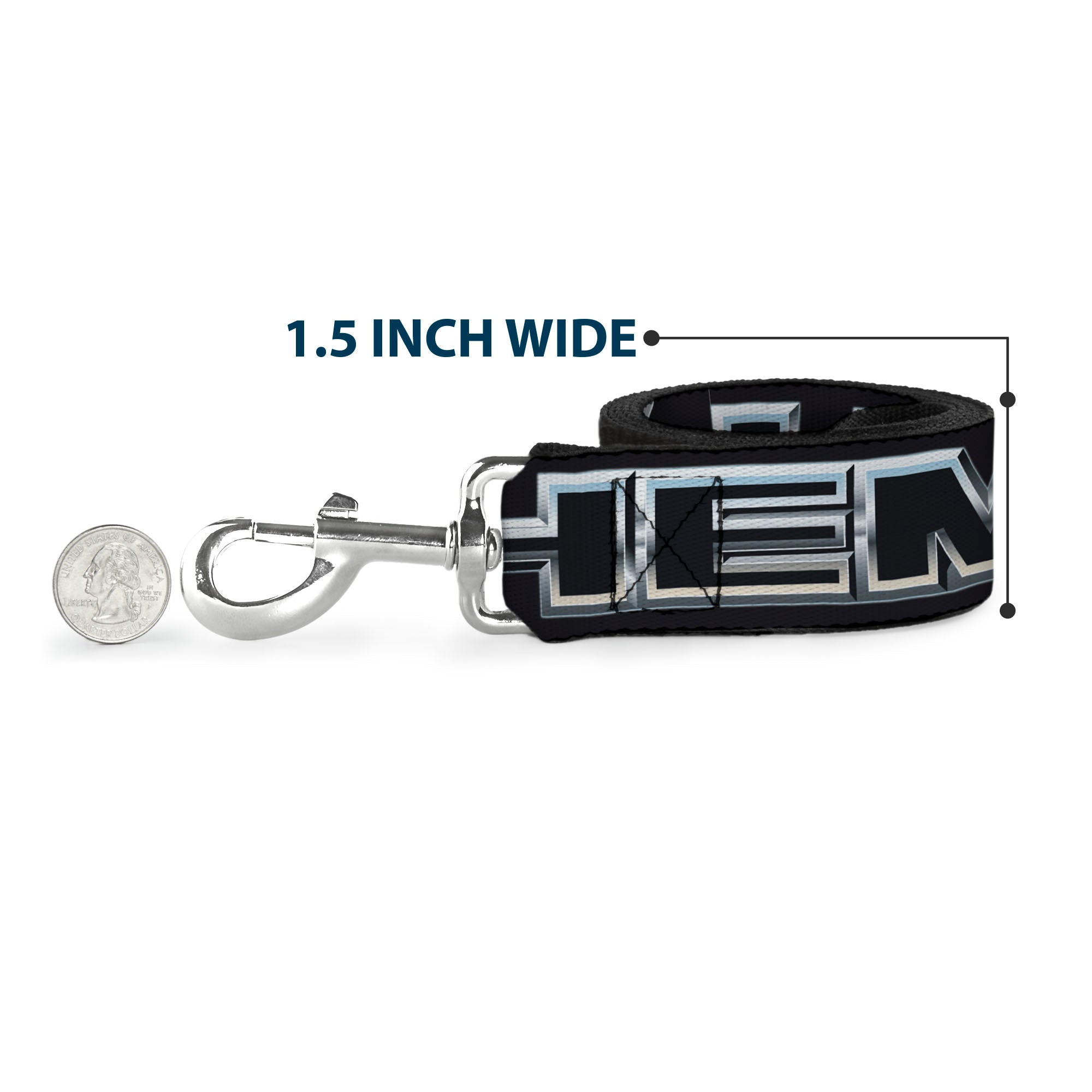 Dog Leash - HEMI Bold Outline 392/426 Black/Silver-Fade Dog Leashes Hemi