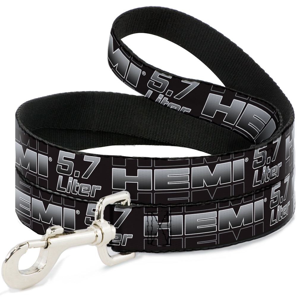 Dog Leash - HEMI 5.7 LITER Black/White/Silver-Fade Dog Leashes Hemi