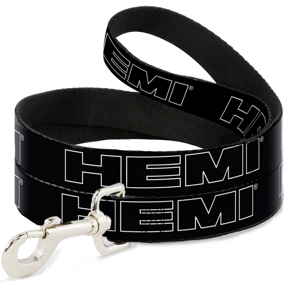 Dog Leash - HEMI Bold Outline Black/White Dog Leashes Hemi