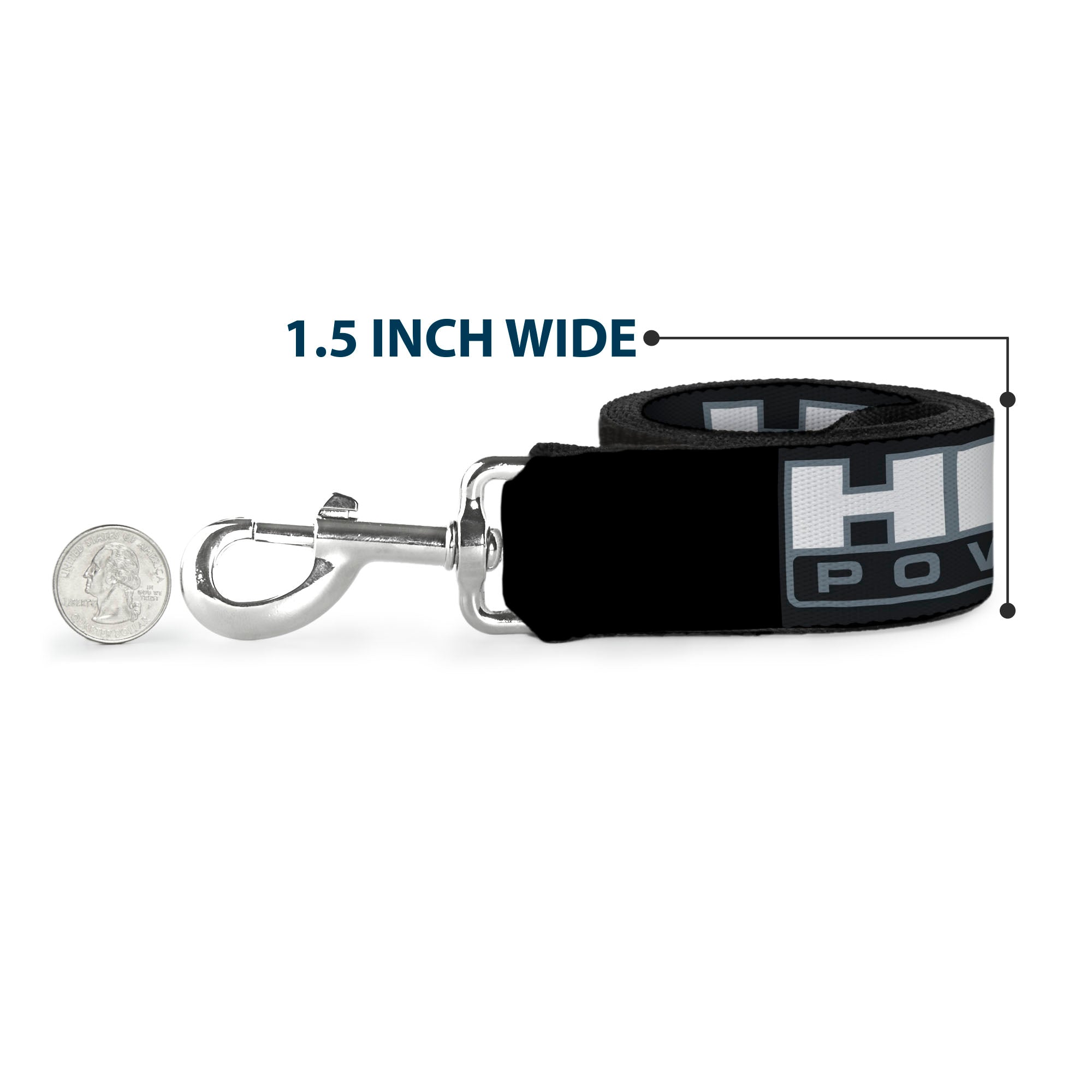 Dog Leash - HEMI POWERED Logo Black/Gray/White Dog Leashes Hemi