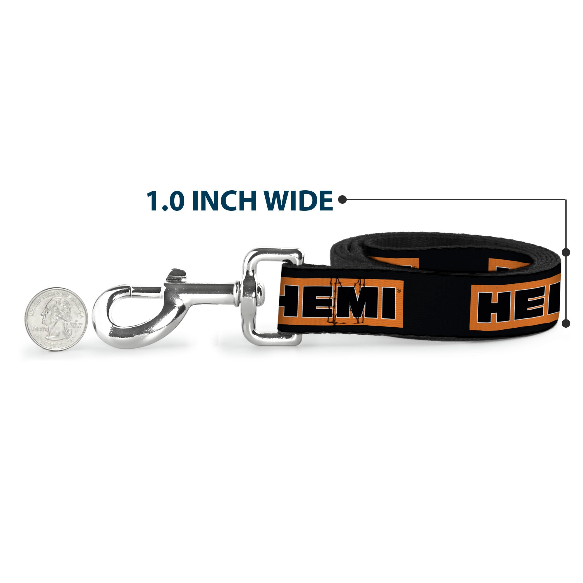 Dog Leash - HEMI Bold Black/Orange/White/Black Dog Leashes Hemi