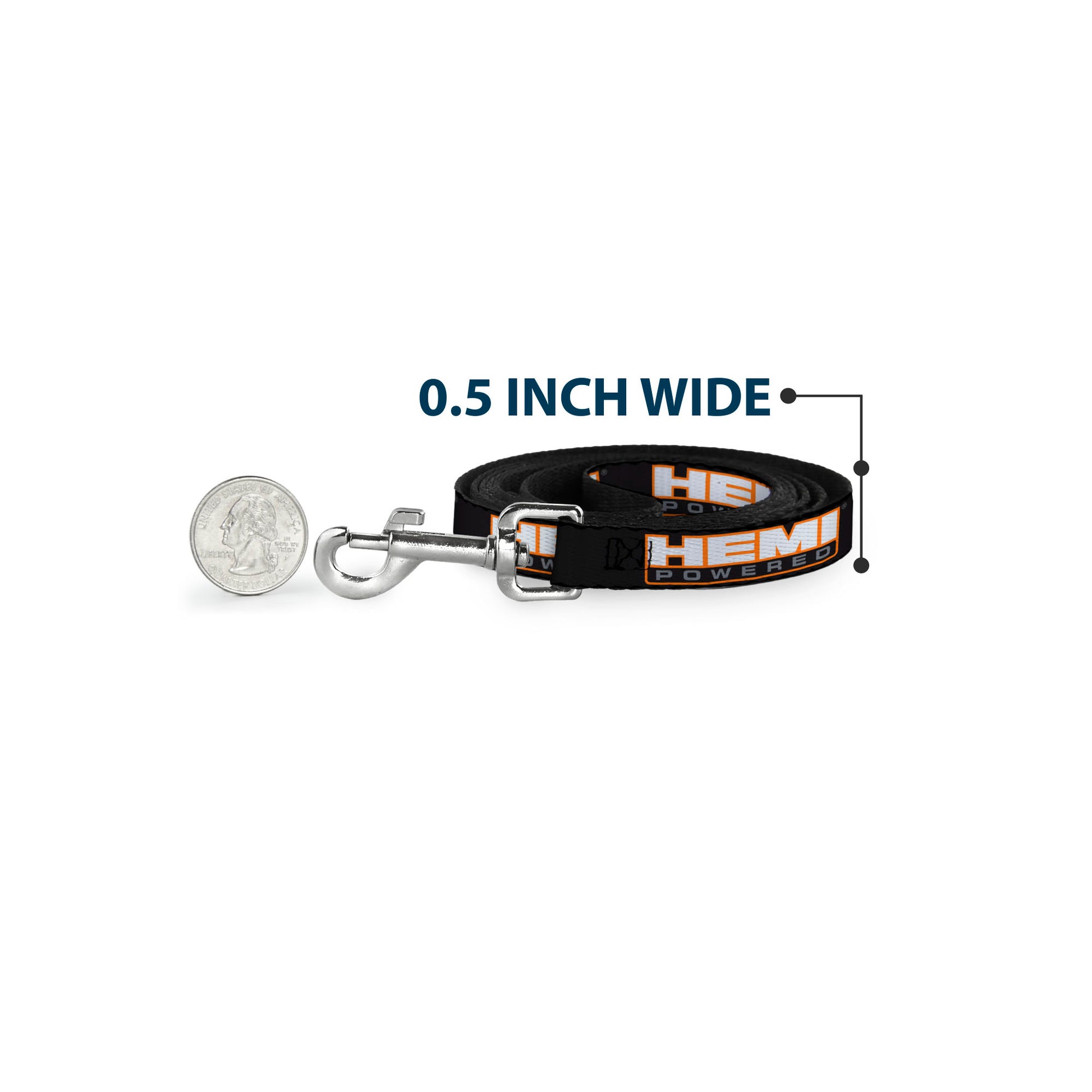 Dog Leash - HEMI POWERED Logo Repeat Black/Orange/White/Gray Dog Leashes Hemi