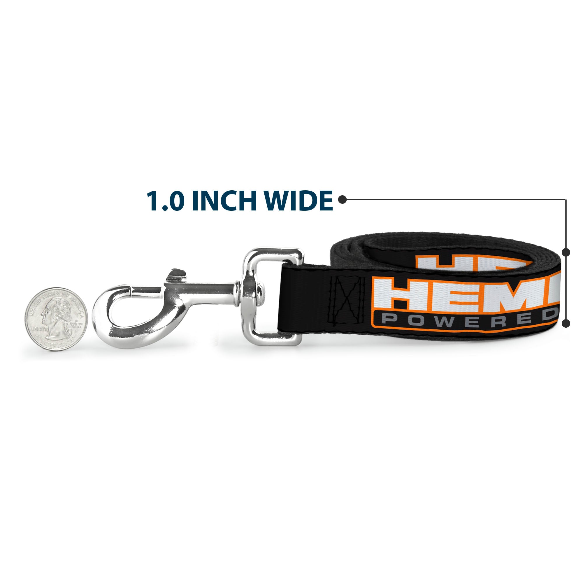 Dog Leash - HEMI POWERED Logo Repeat Black/Orange/White/Gray Dog Leashes Hemi