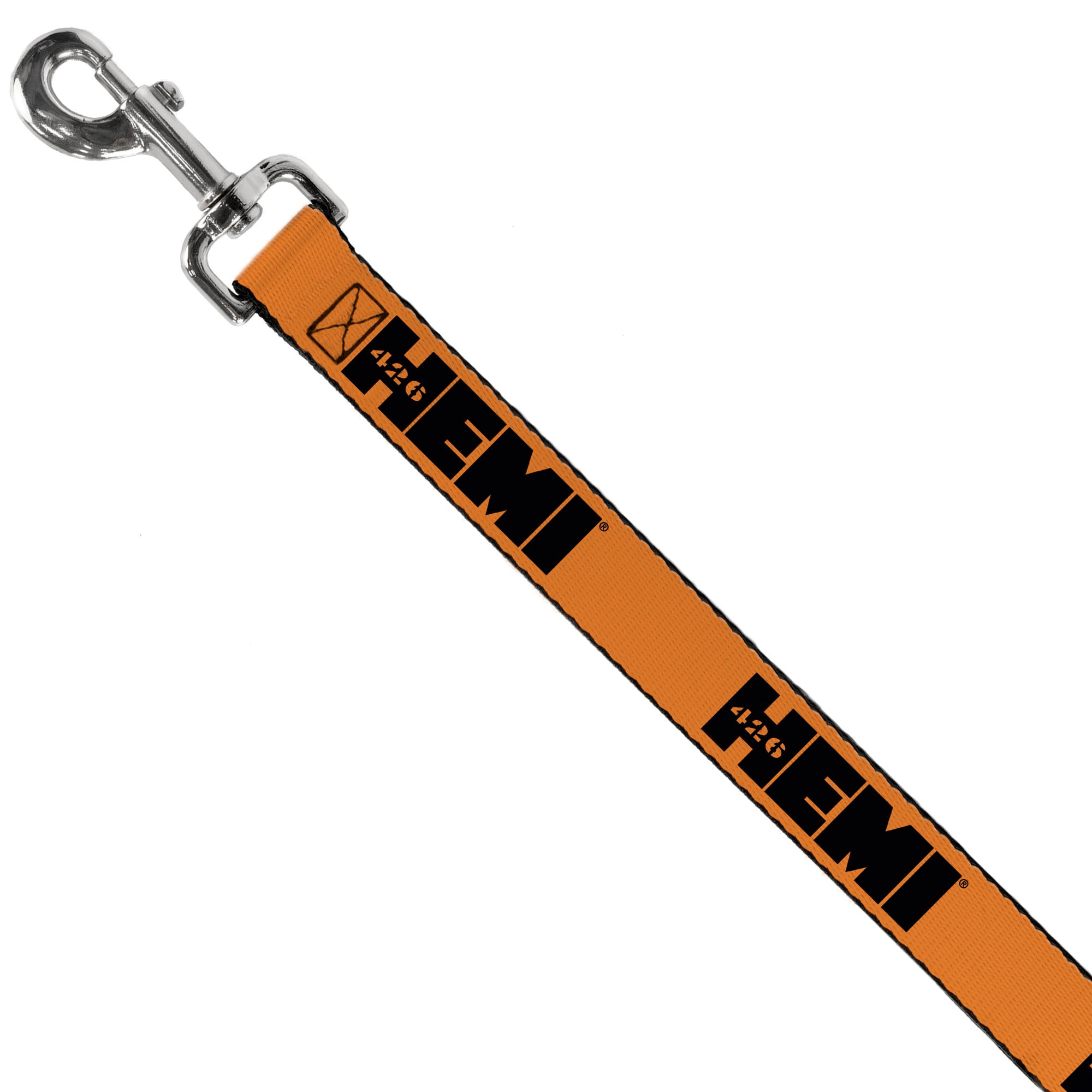 Dog Leash - HEMI 426 Logo Repeat Orange/Black Dog Leashes Hemi
