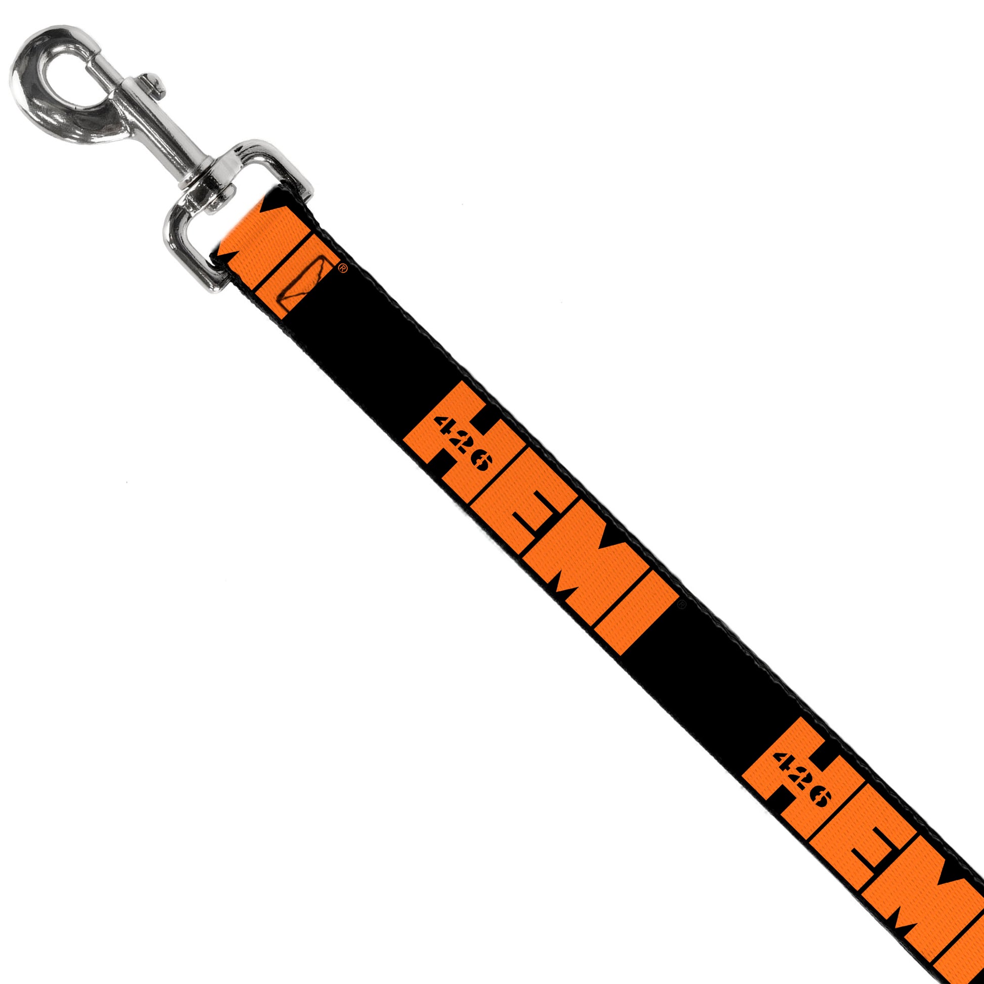 Dog Leash - HEMI 426 Logo Repeat Black/Orange Dog Leashes Hemi