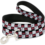 Dog Leash - William Byron Autograph and #24 Checker Logo Black/White/Red Dog Leashes Hendrick Motorsports