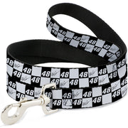Dog Leash - Alex Bowman Autograph and #48 Checker Logo Black/White Dog Leashes Hendrick Motorsports