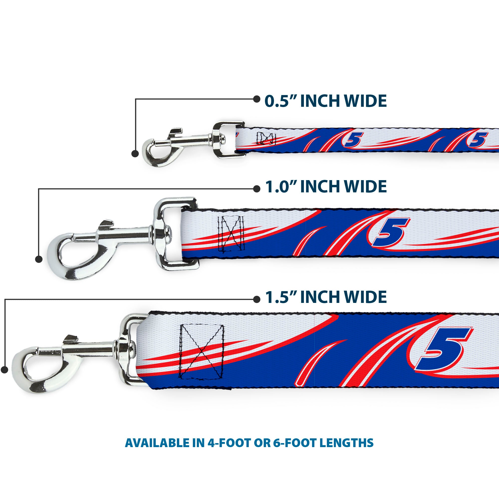 Dog Leash - Kyle Larson #5 Car Scheme White/Blue/Red Dog Leashes Hendrick Motorsports