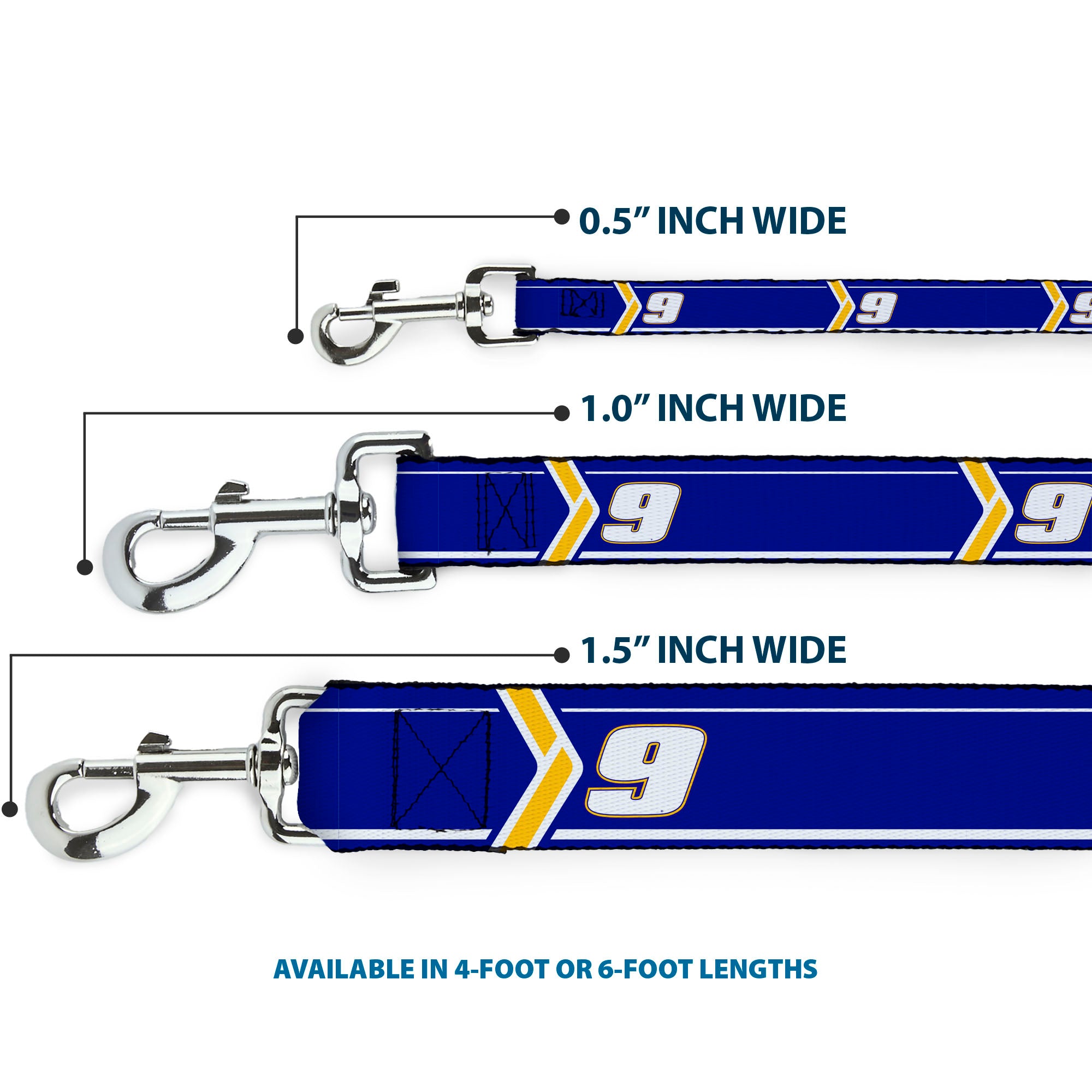 Dog Leash - Chase Elliott #9 Car Scheme Blue/Yellow/White Dog Leashes Hendrick Motorsports