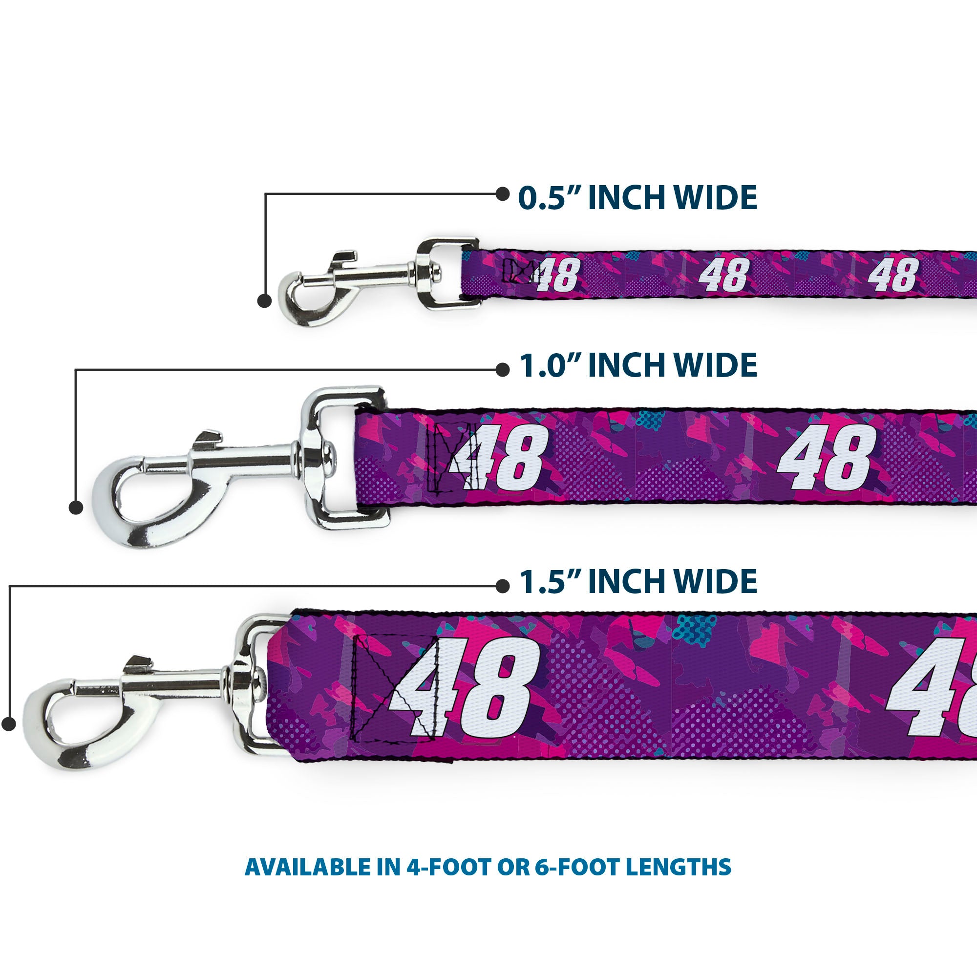 Dog Leash - Alex Bowman #48 Car Scheme Purples/Pinks/White Dog Leashes Hendrick Motorsports