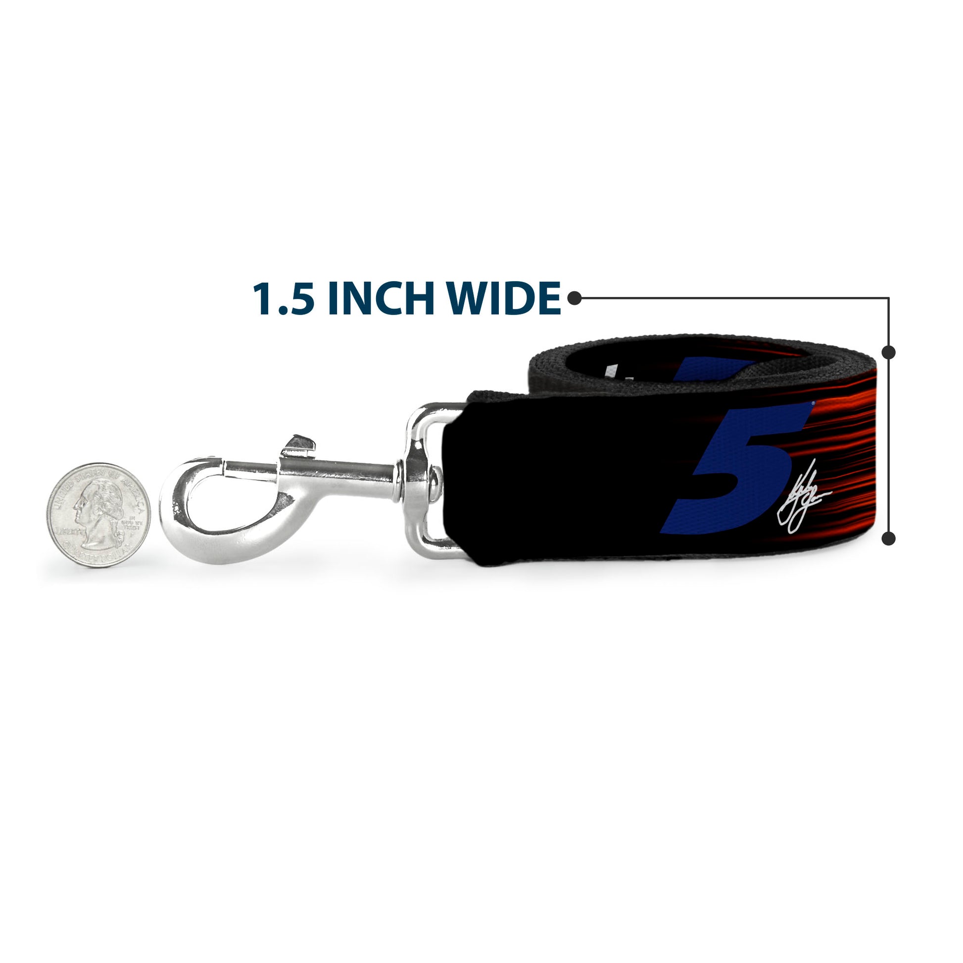 Dog Leash - Kyle Larson #5 Autograph VALVOLINE Hendrick Motorsports Logo Black/Red/White/Blue Dog Leashes Hendrick Motorsports