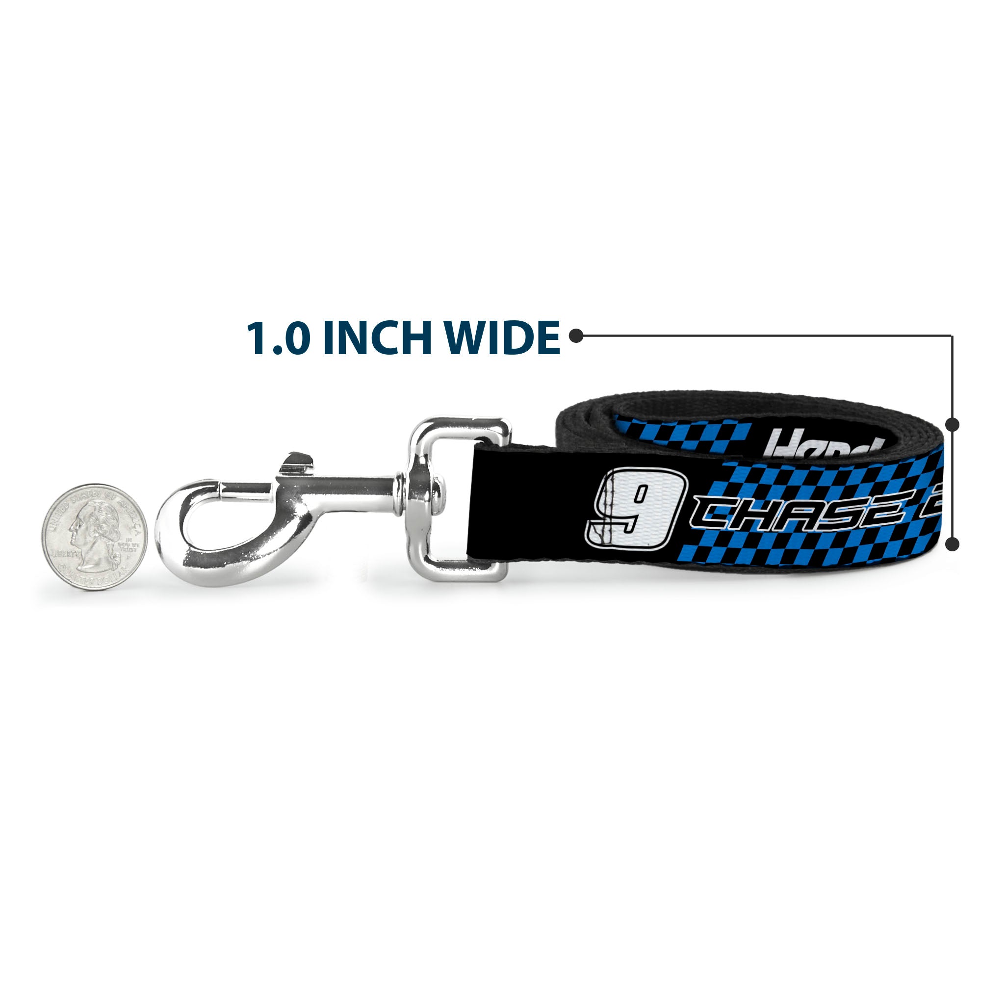 Dog Leash - CHASE ELLIOTT #9 PRIME Hendrick Motorsports Logo Black/White/Blue Dog Leashes Hendrick Motorsports
