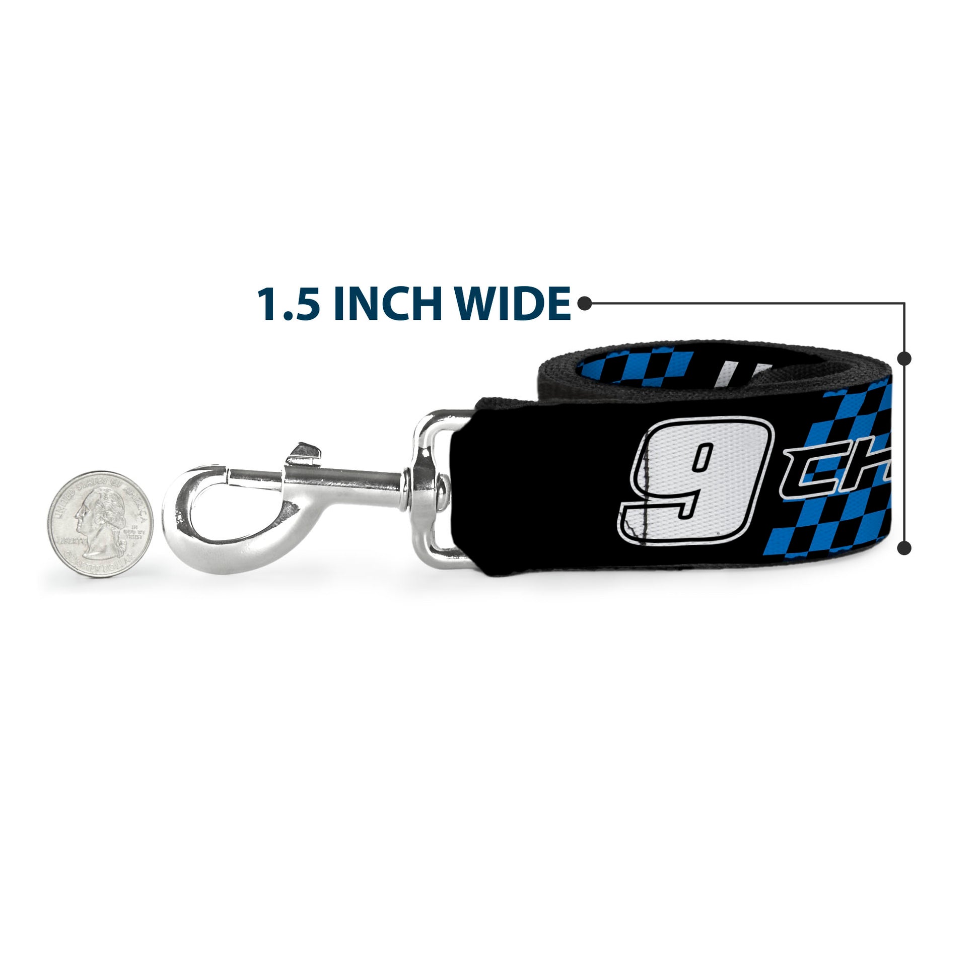Dog Leash - CHASE ELLIOTT #9 PRIME Hendrick Motorsports Logo Black/White/Blue Dog Leashes Hendrick Motorsports