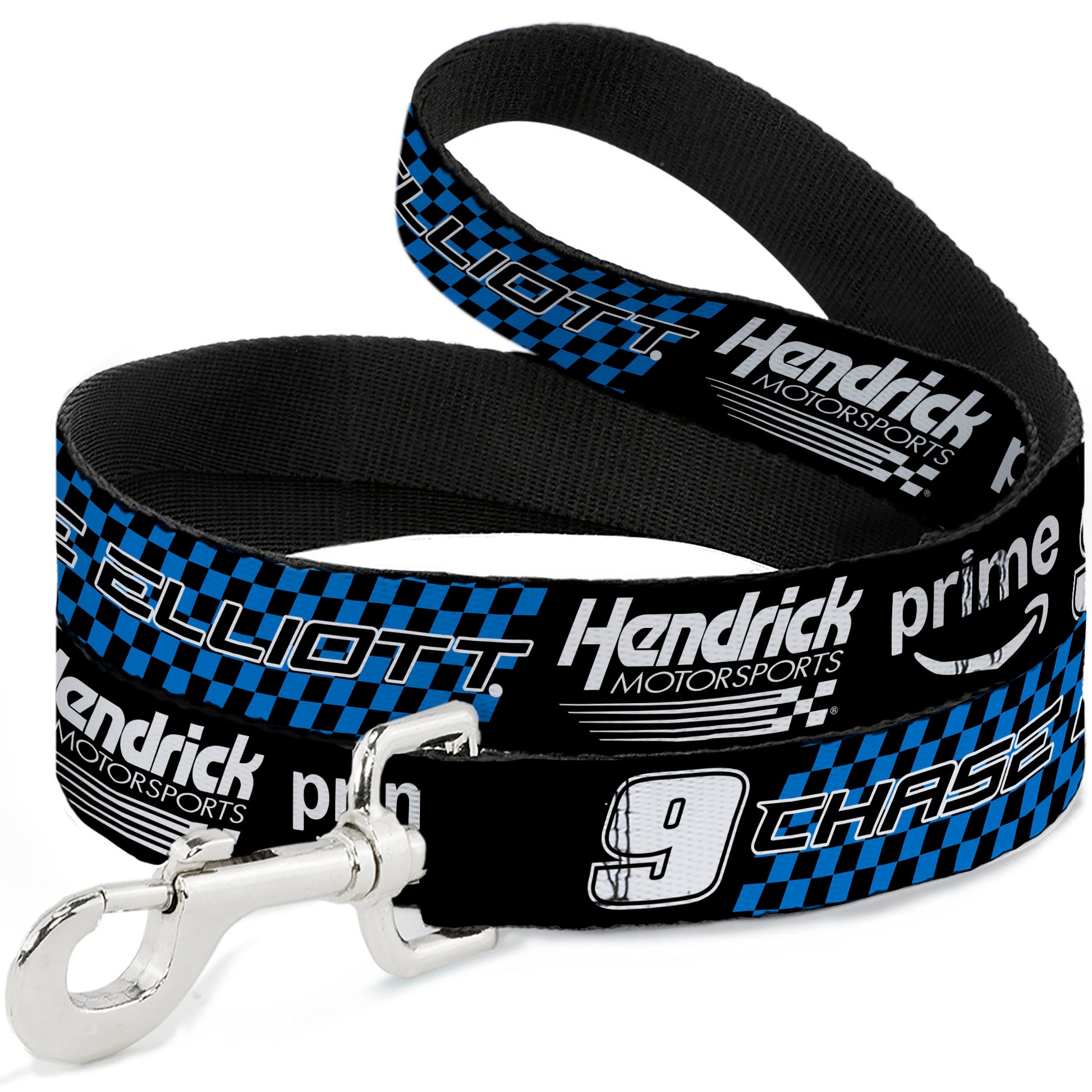 Dog Leash - CHASE ELLIOTT #9 PRIME Hendrick Motorsports Logo Black/White/Blue Dog Leashes Hendrick Motorsports