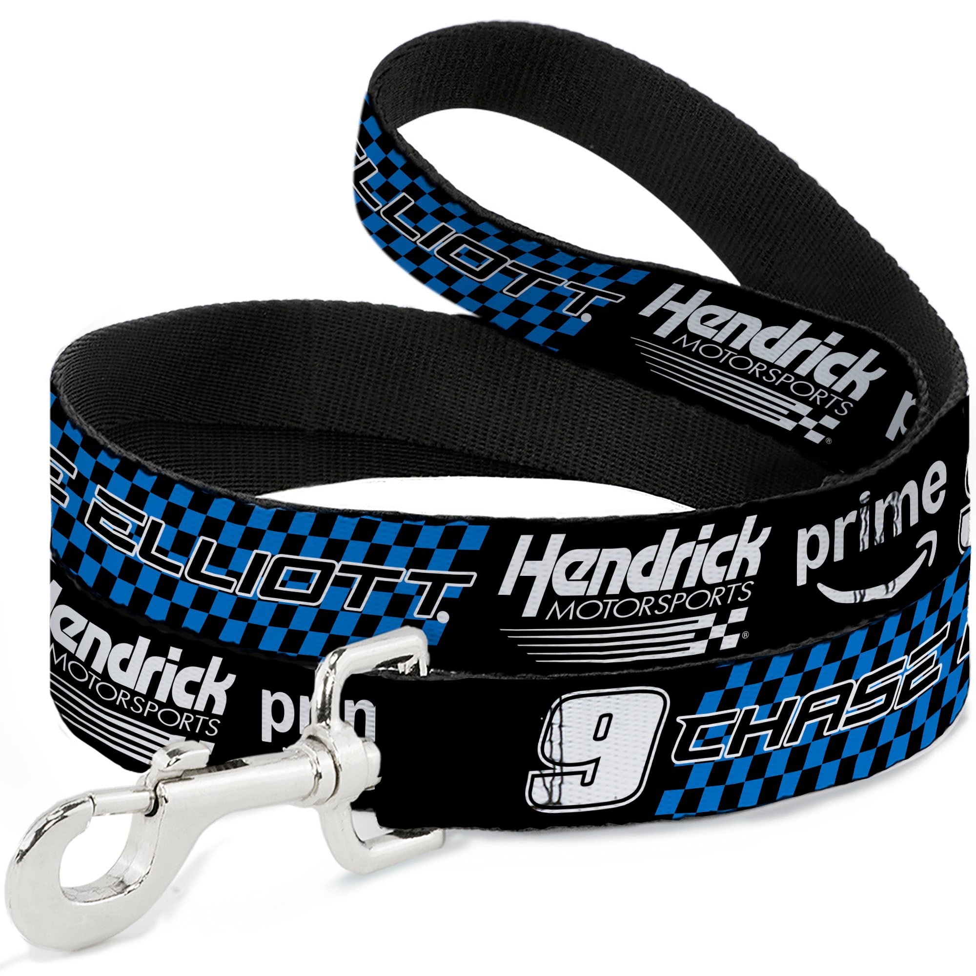 Dog Leash - CHASE ELLIOTT #9 PRIME Hendrick Motorsports Logo Black/White/Blue Dog Leashes Hendrick Motorsports