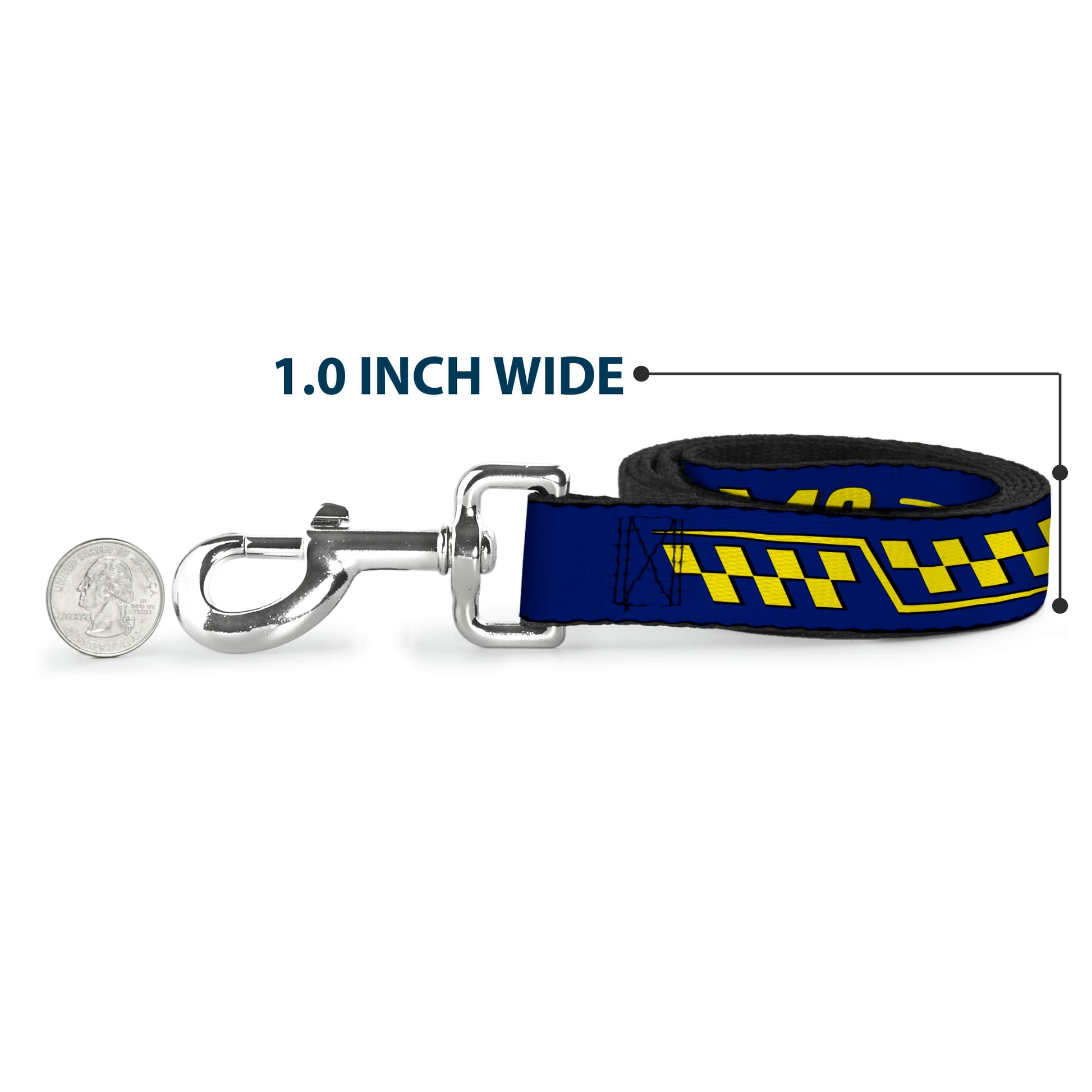 Dog Leash - Jimmie Johnson #48 Autograph Checker Blue/Yellow Dog Leashes Hendrick Motorsports