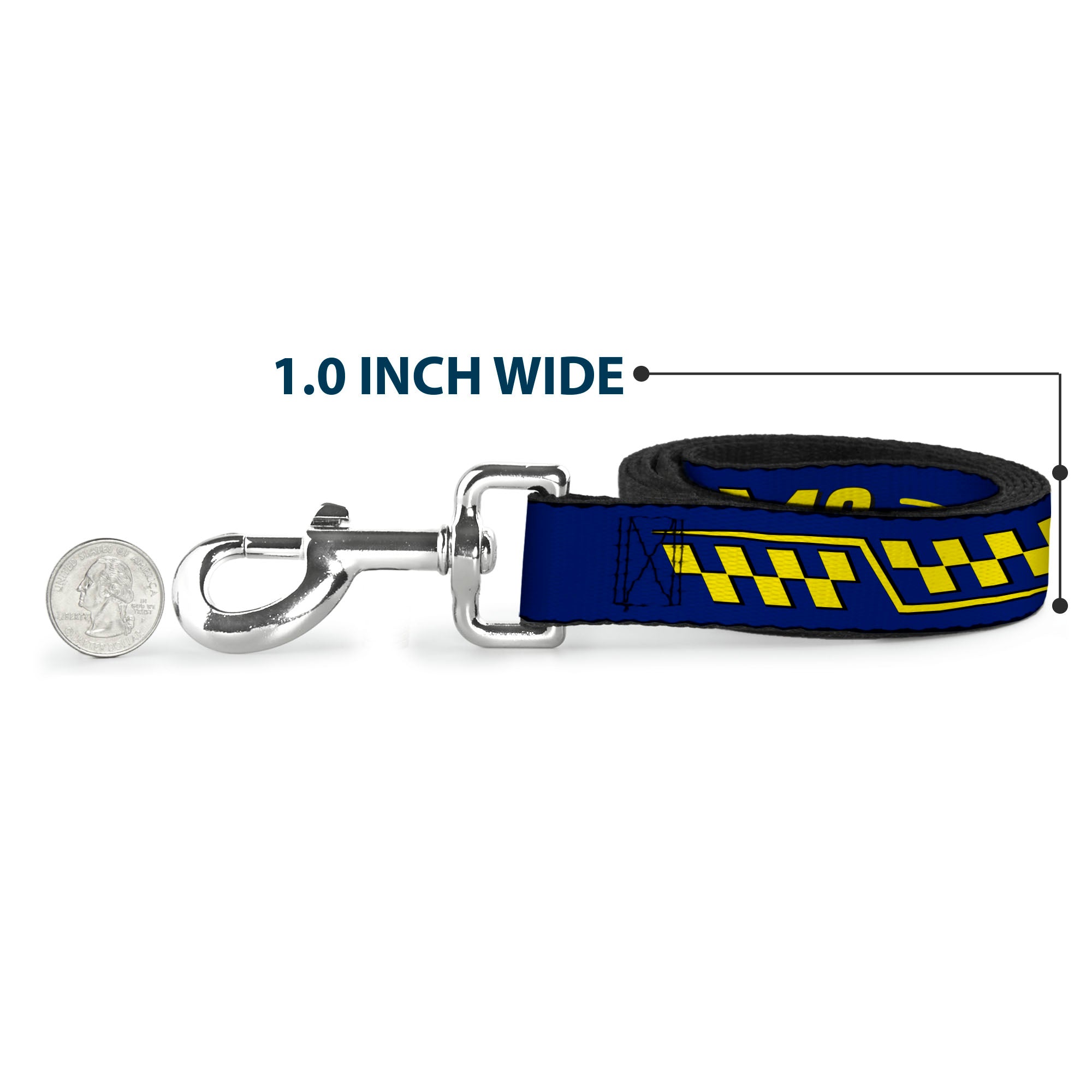 Dog Leash - Jimmie Johnson #48 Autograph Checker Blue/Yellow Dog Leashes Hendrick Motorsports