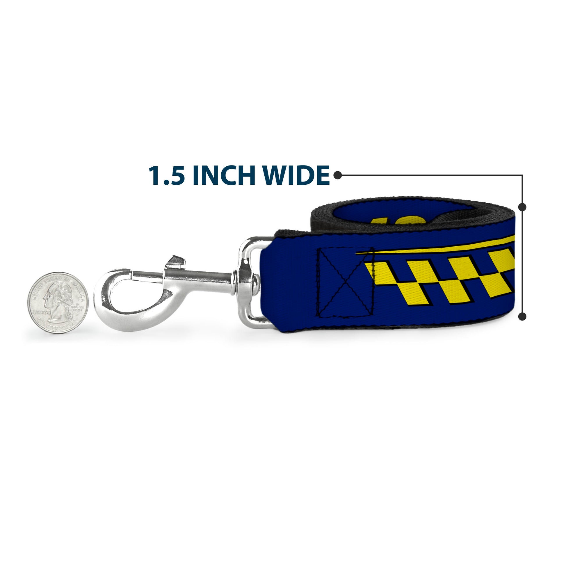 Dog Leash - Jimmie Johnson #48 Autograph Checker Blue/Yellow Dog Leashes Hendrick Motorsports