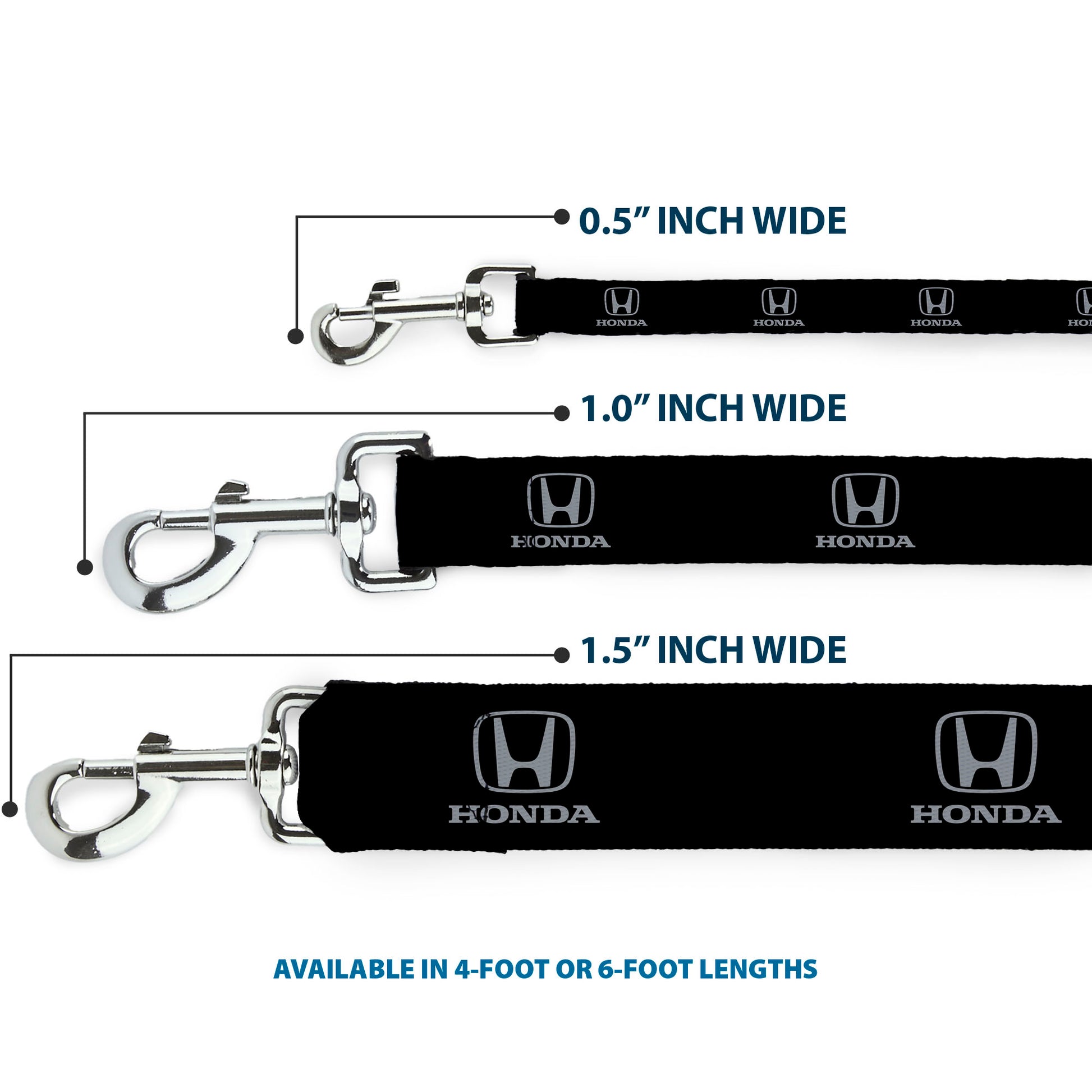 Dog Leash - Honda Logo Black/Silver Dog Leashes Honda