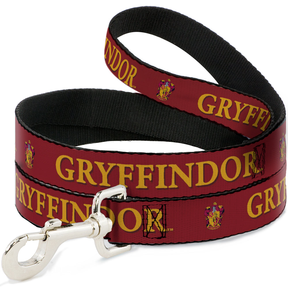 Dog Leash - Harry Potter GRYFFINDOR & Crest Black/Red Dog Leashes Harry Potter