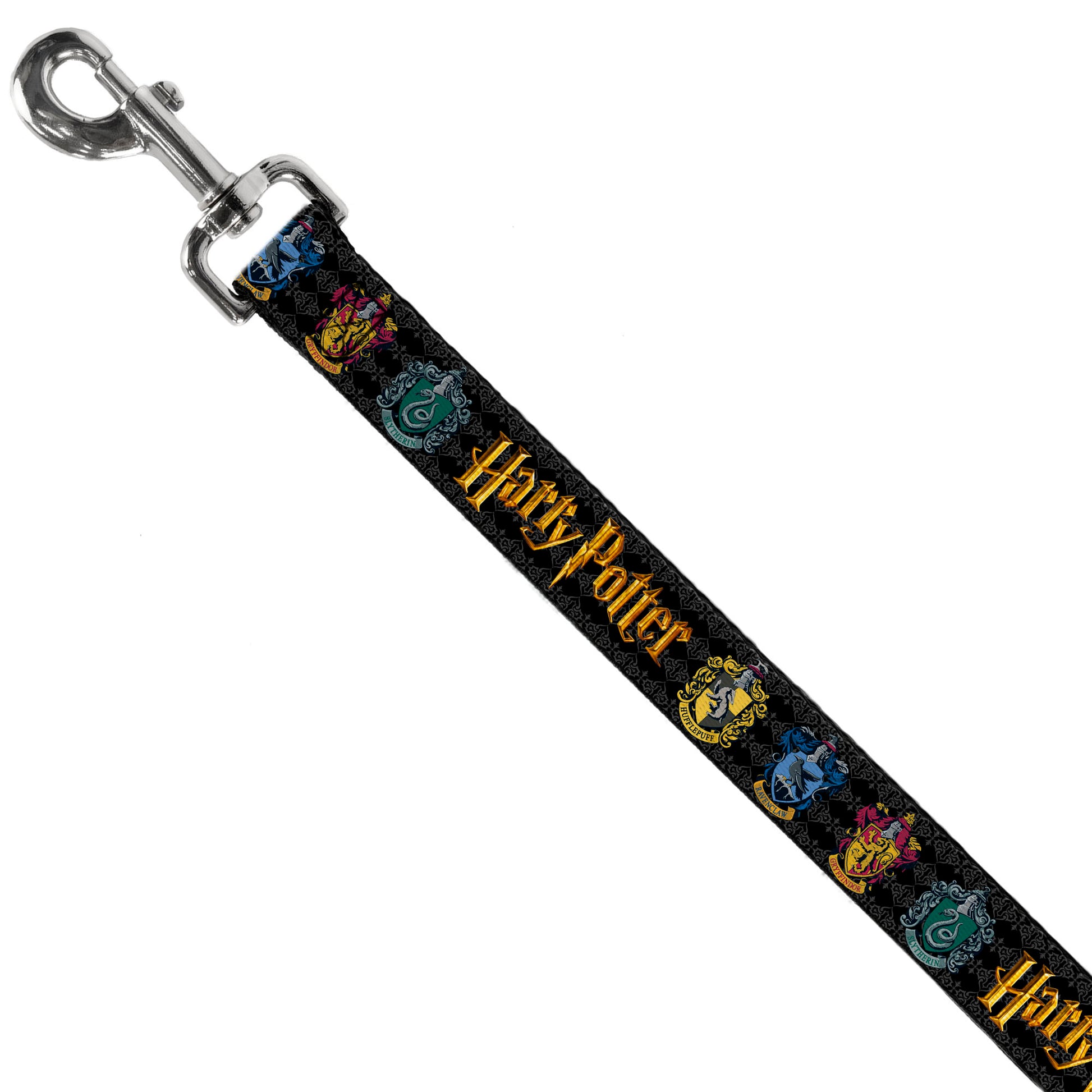 Dog Leash - HARRY POTTER Hufflepuff/Ravenclaw/Gryffindor/Slytherin Coat of Arms Black Dog Leashes Harry Potter