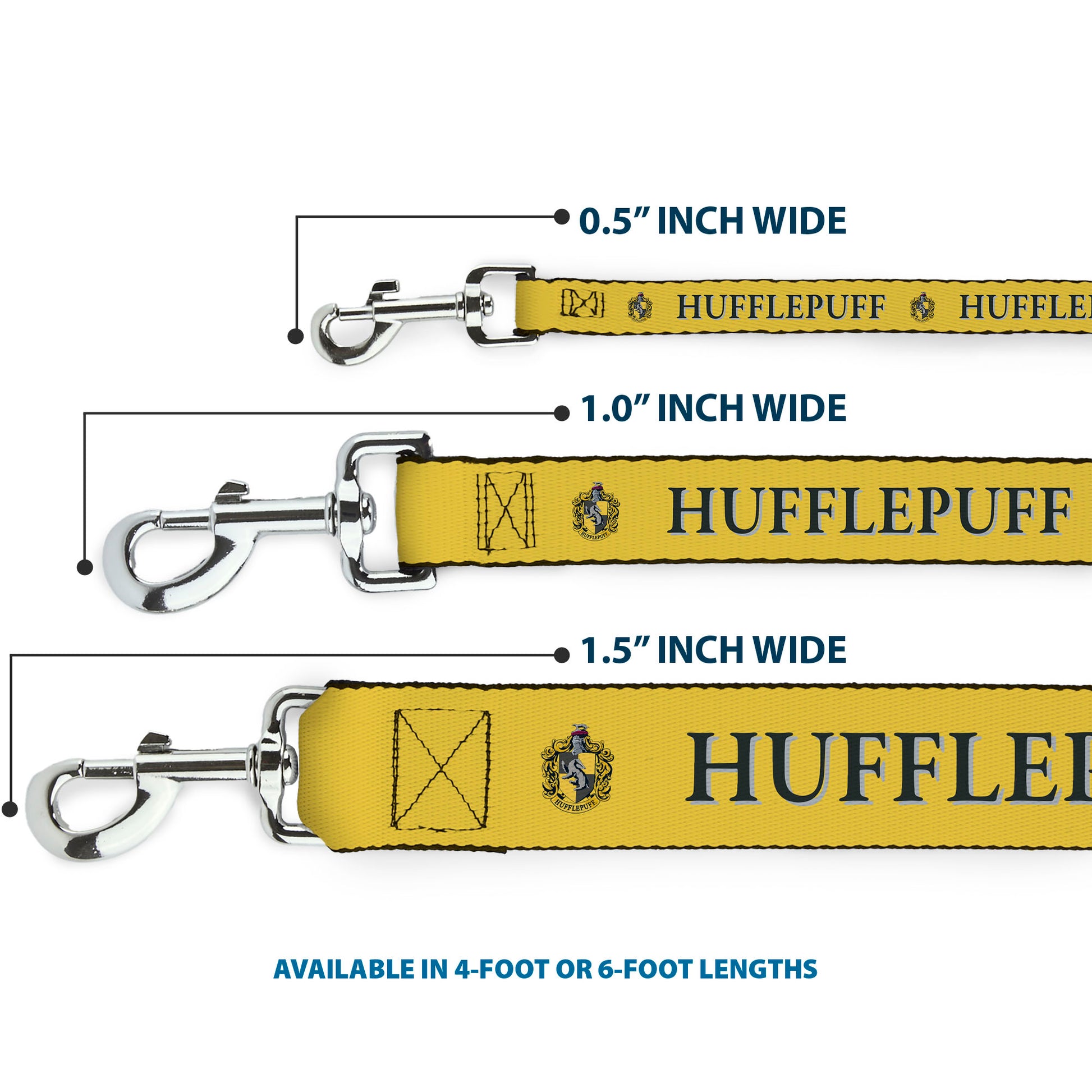 Dog Leash - Harry Potter HUFFLEPUFF & Crest Yellow/Black Dog Leashes Harry Potter