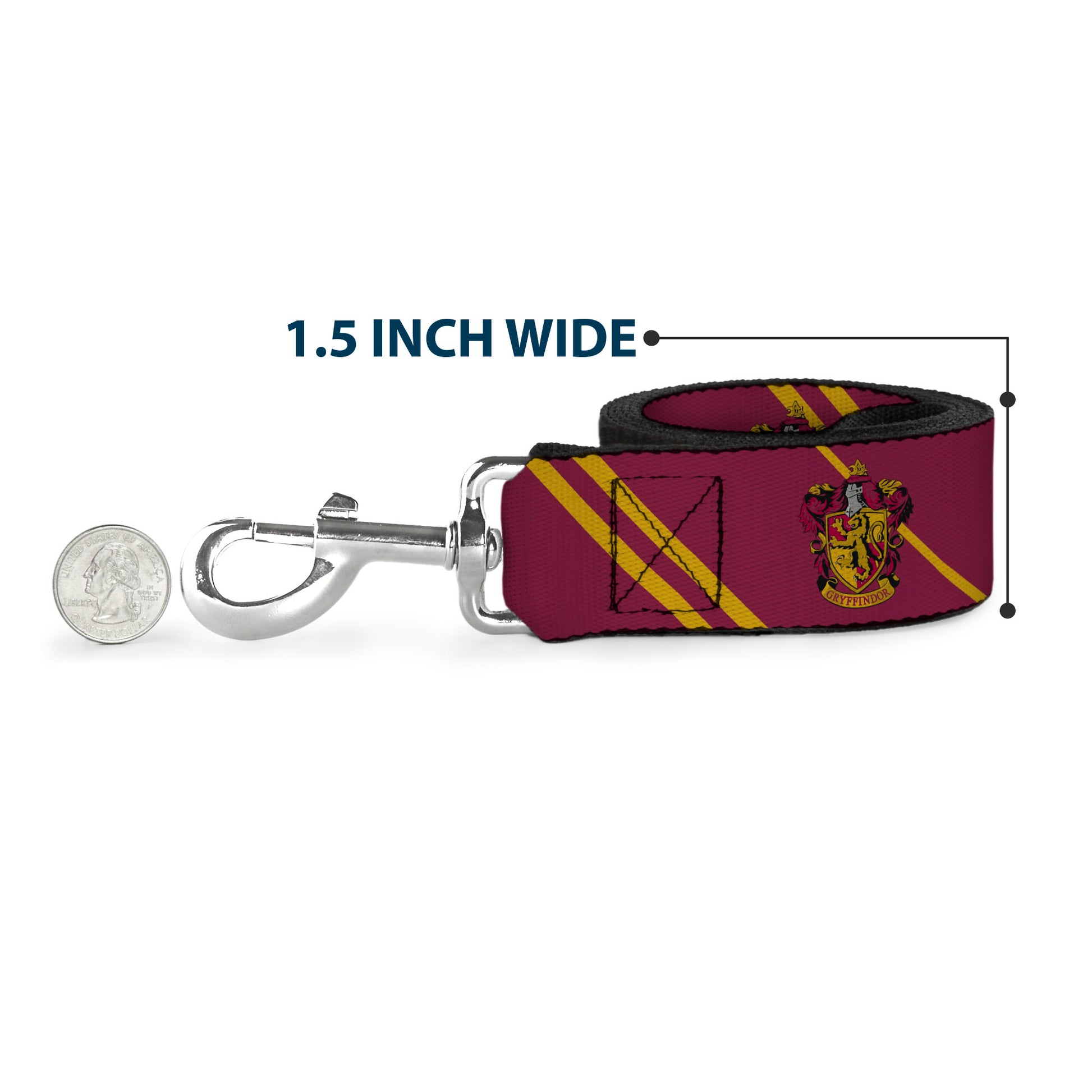 Dog Leash - GRYFFINDOR Crest/Stripe Burgundy/Gold Dog Leashes Harry Potter