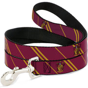 Dog Leash - GRYFFINDOR Crest/Stripe Burgundy/Gold Dog Leashes Harry Potter