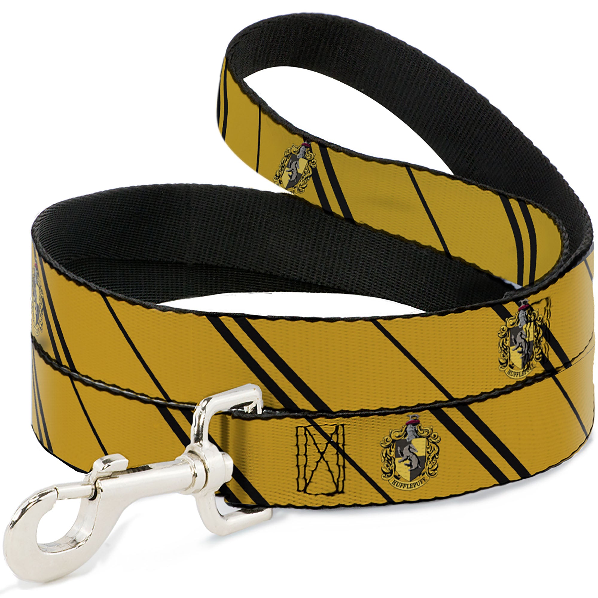 Dog Leash - HUFFLEPUFF Crest/Stripe Yellow/Black Dog Leashes Harry Potter