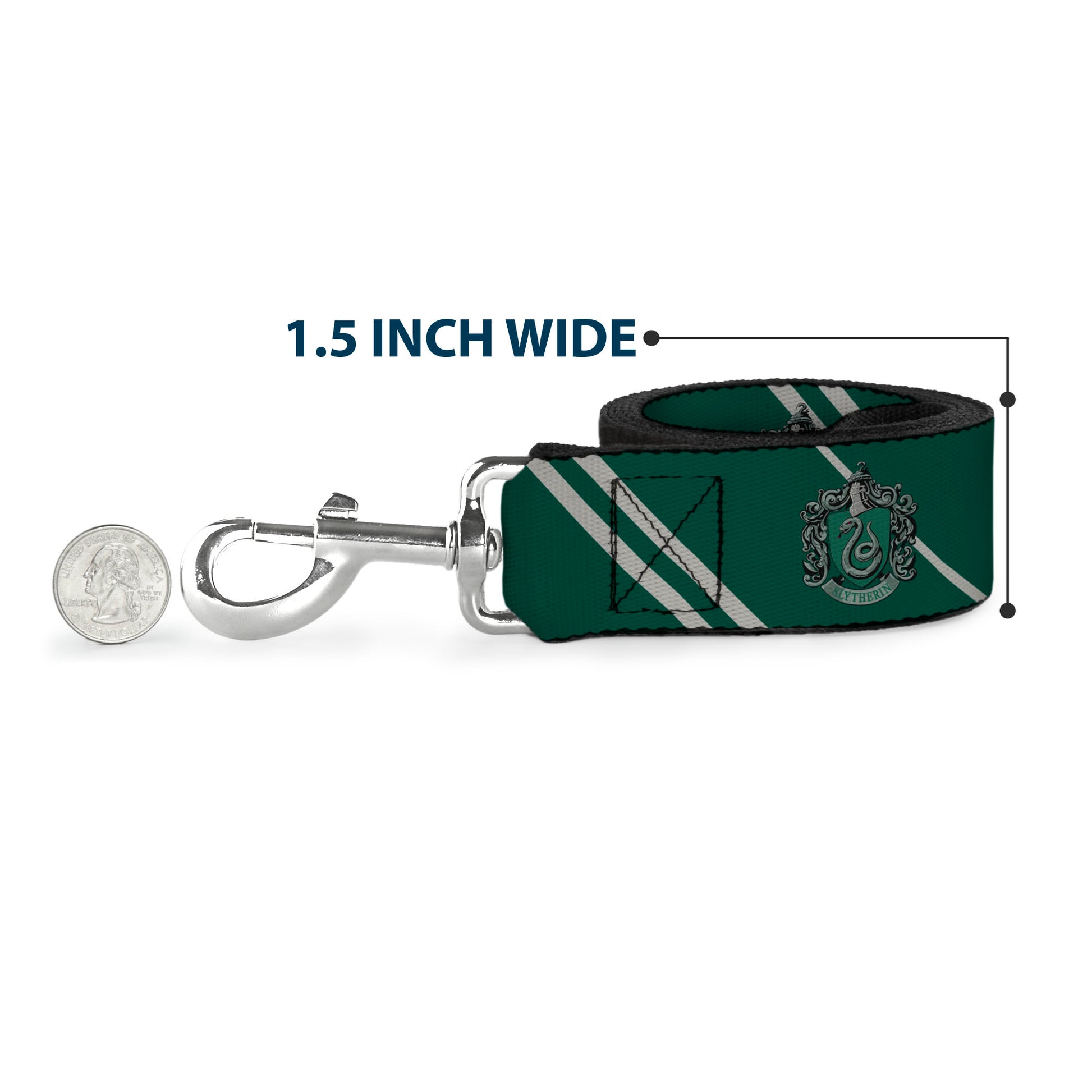 Dog Leash - Slytherin Crest/Stripe5 Green/Gray Dog Leashes Harry Potter