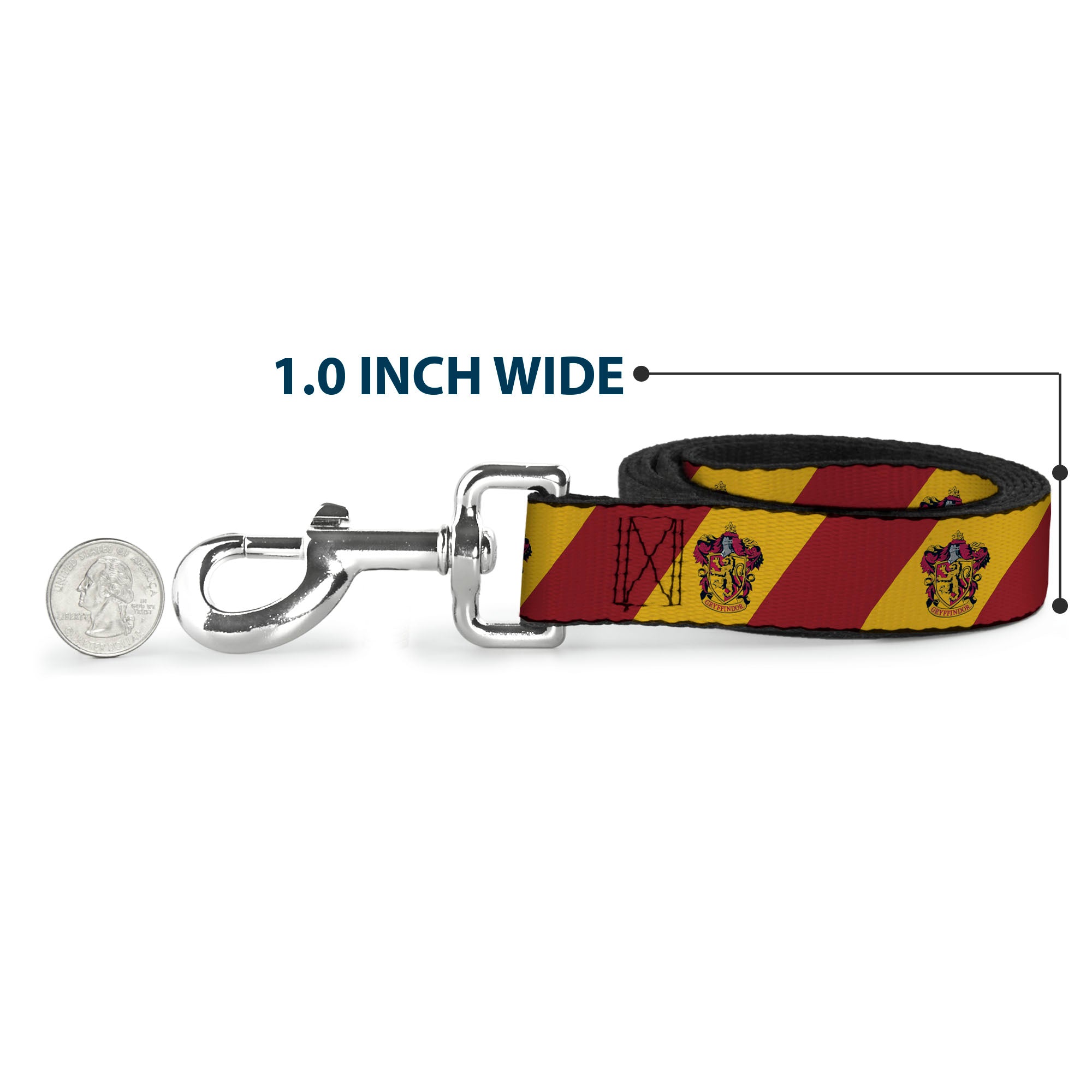 Dog Leash - GRYFFINDOR Crest Diagonal Stripe Gold/Red Dog Leashes Harry Potter