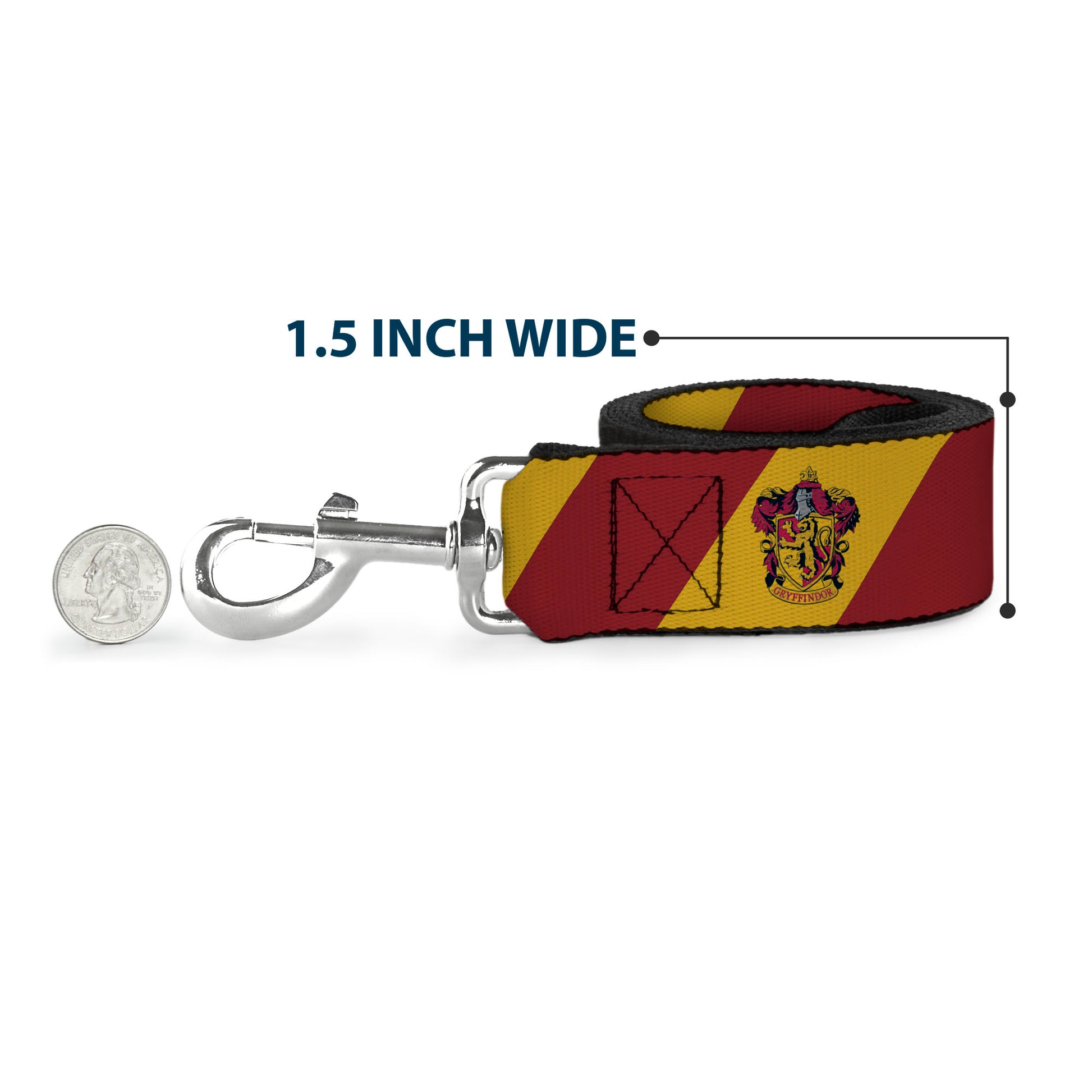 Dog Leash - GRYFFINDOR Crest Diagonal Stripe Gold/Red Dog Leashes Harry Potter