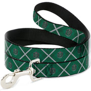 Dog Leash - Harry Potter Slytherin Crest Plaid Greens/Gray Dog Leashes Harry Potter