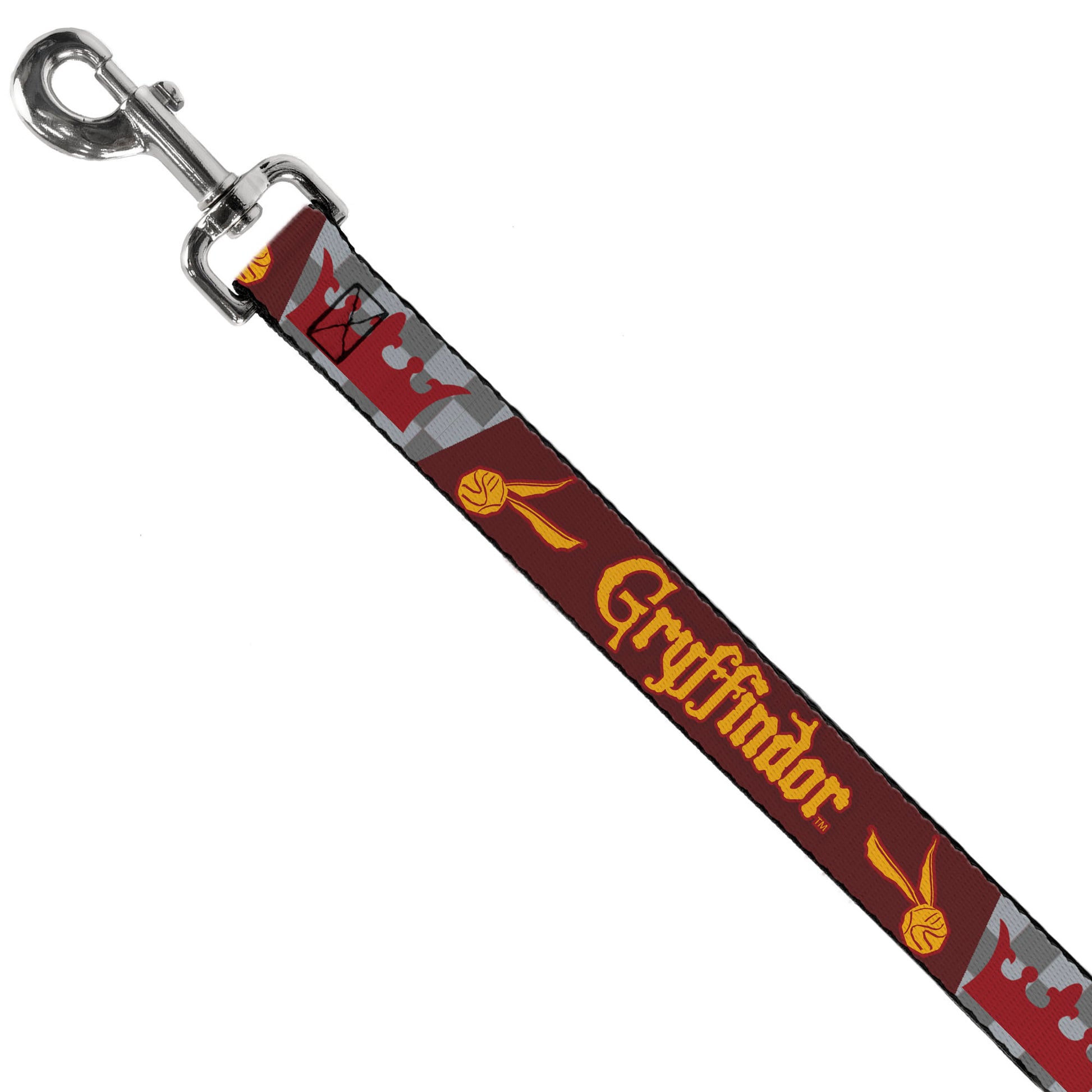Dog Leash - Harry Potter GRYFFINDOR/Quiditch Ball/Crown Burgundy Red/Golds/Grays Dog Leashes Harry Potter