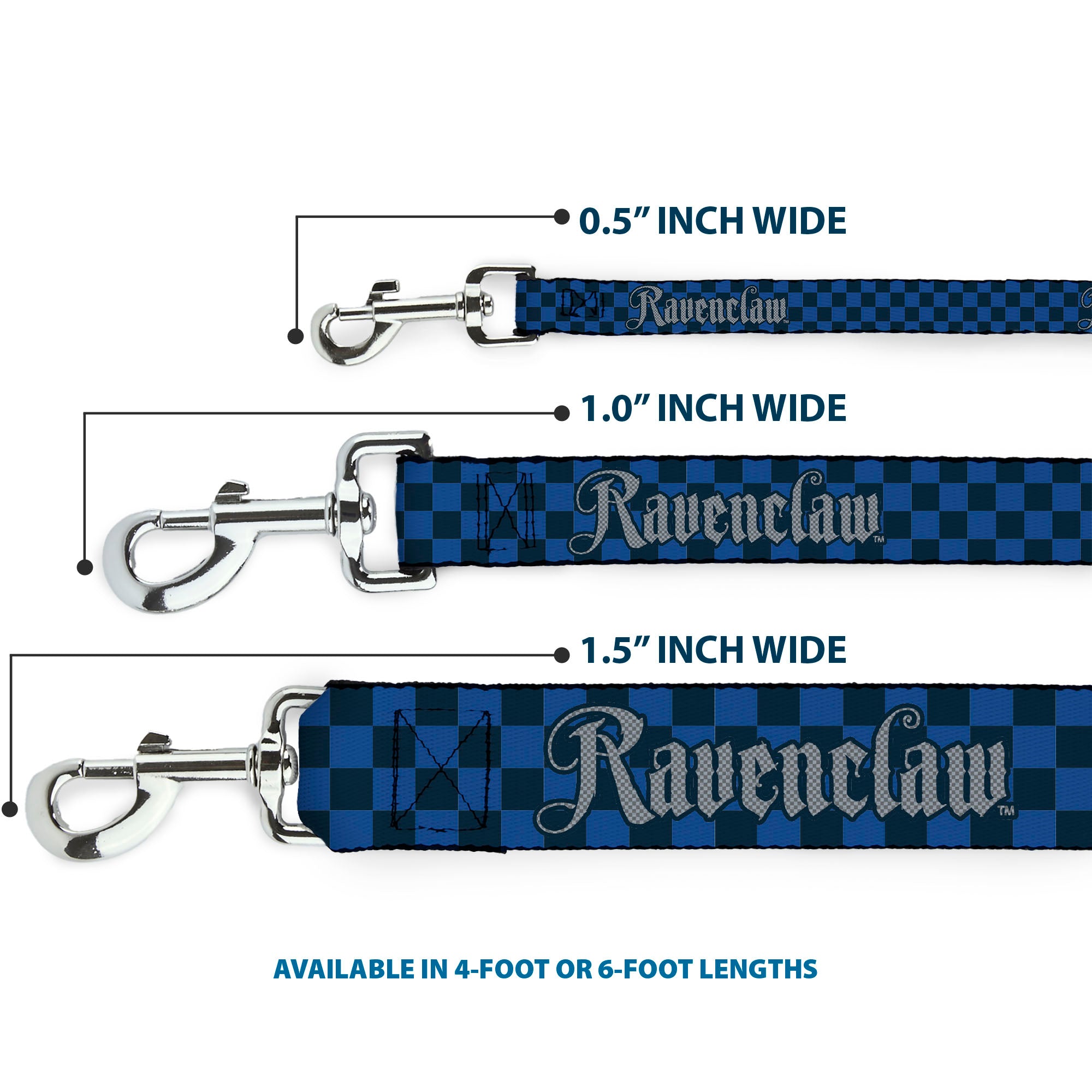 Dog Leash - Harry Potter RAVENCLAW Checker Blues/Grays Dog Leashes Harry Potter